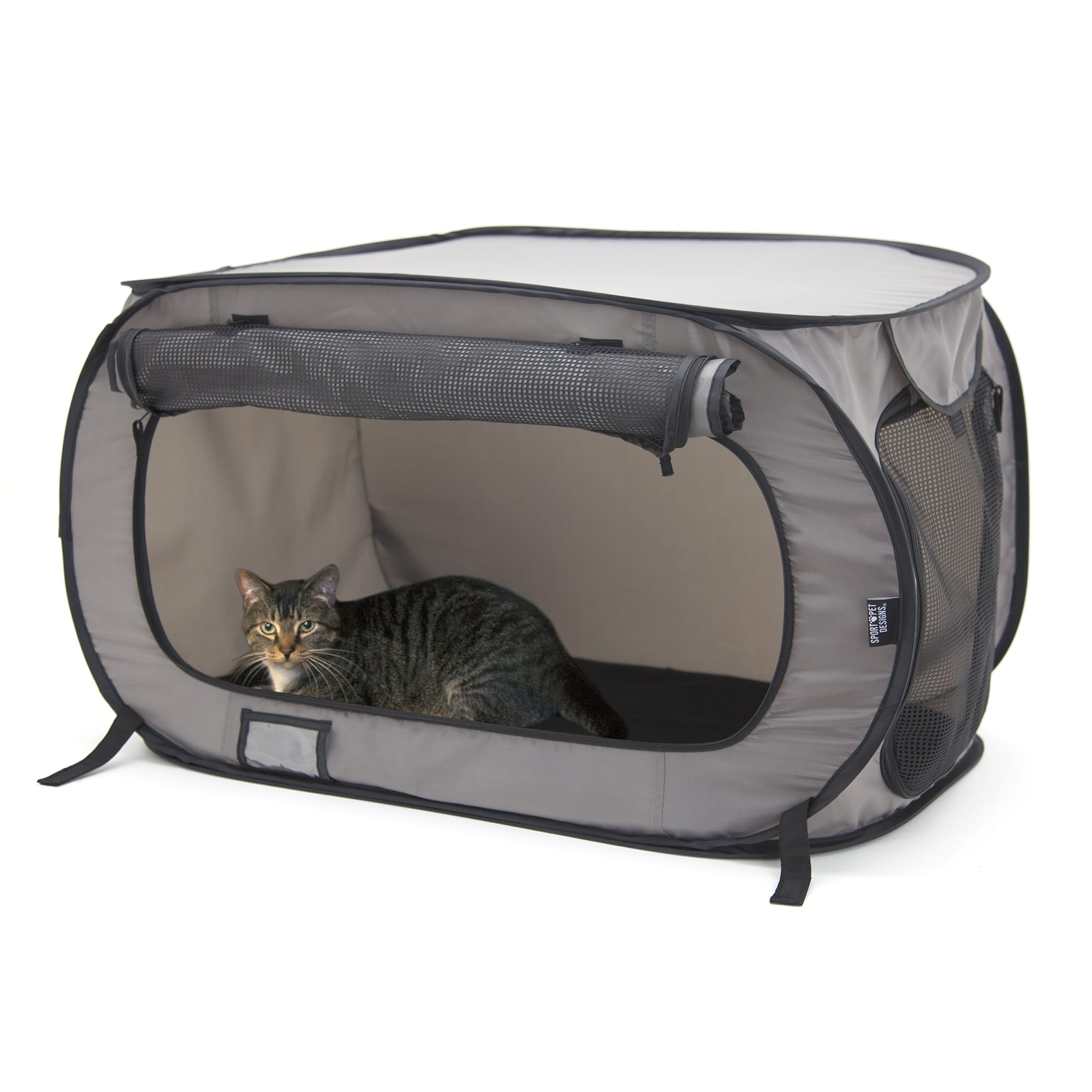 SPORT PET Large Pop Open Kennel, Portable Cat Cage Kennel, Waterproof Pet  bed, Travel Litter Collection