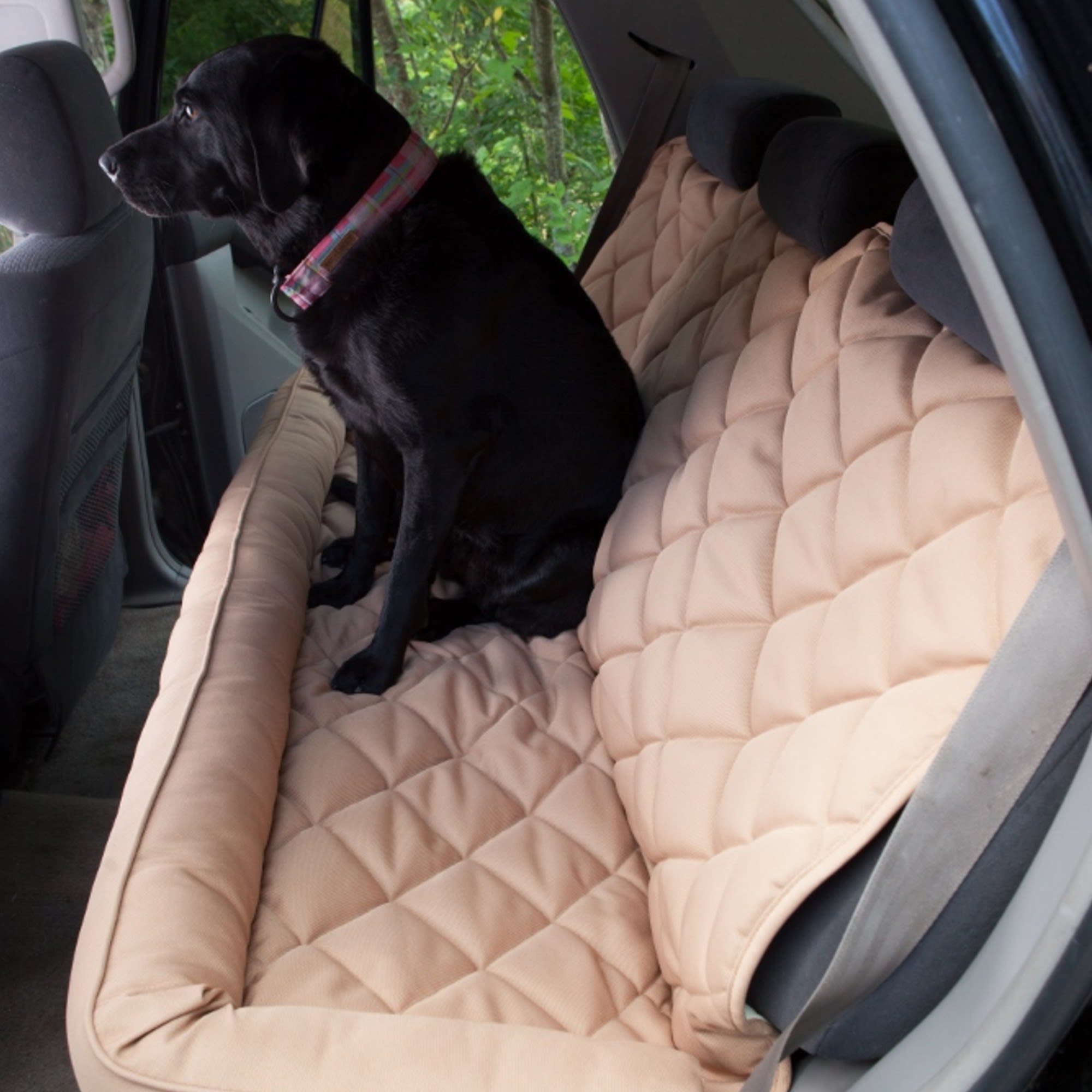 3 dog pet supply quilted car back seat deals protector with bolster