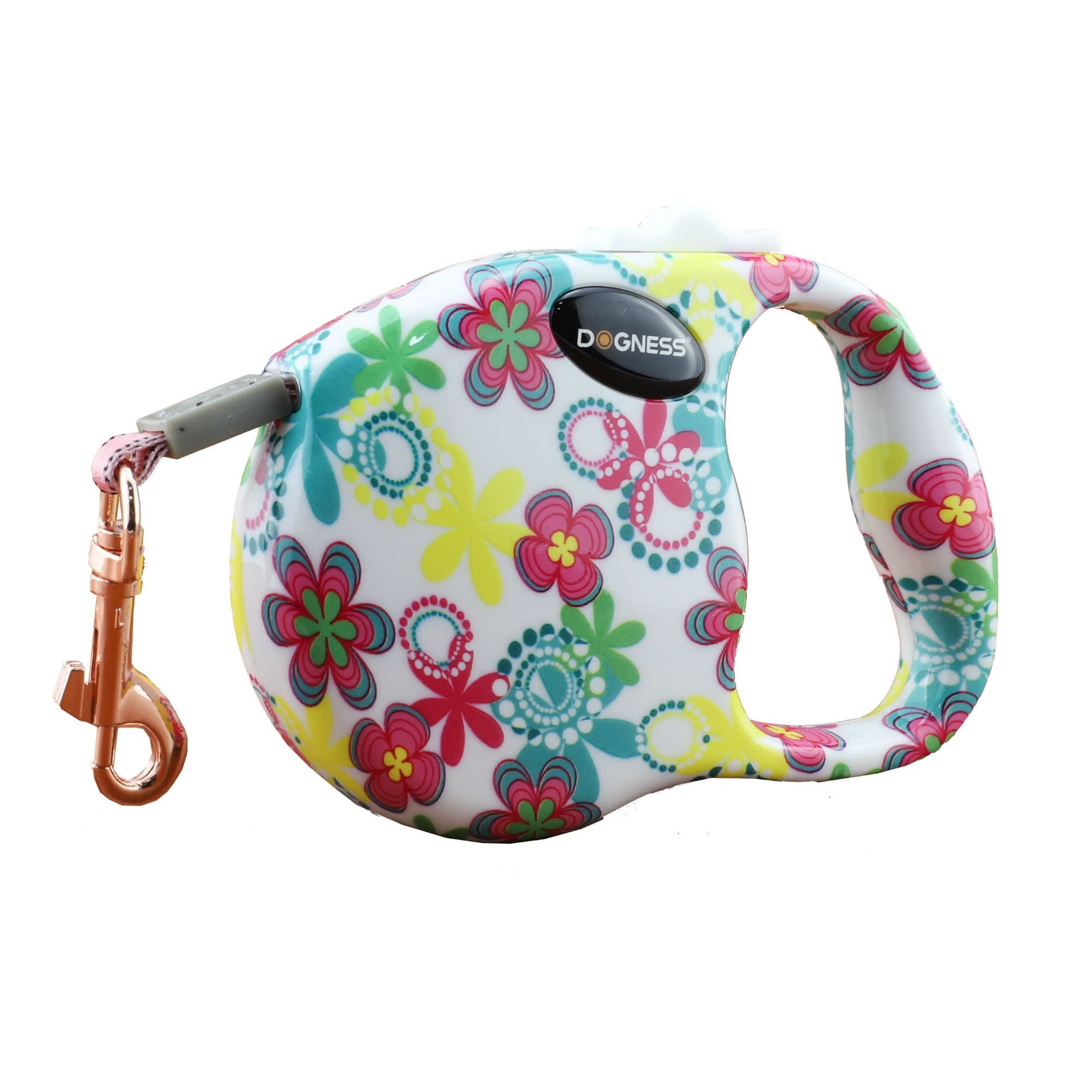 Dogness 10' Floral Retractable Leash for Small Dogs