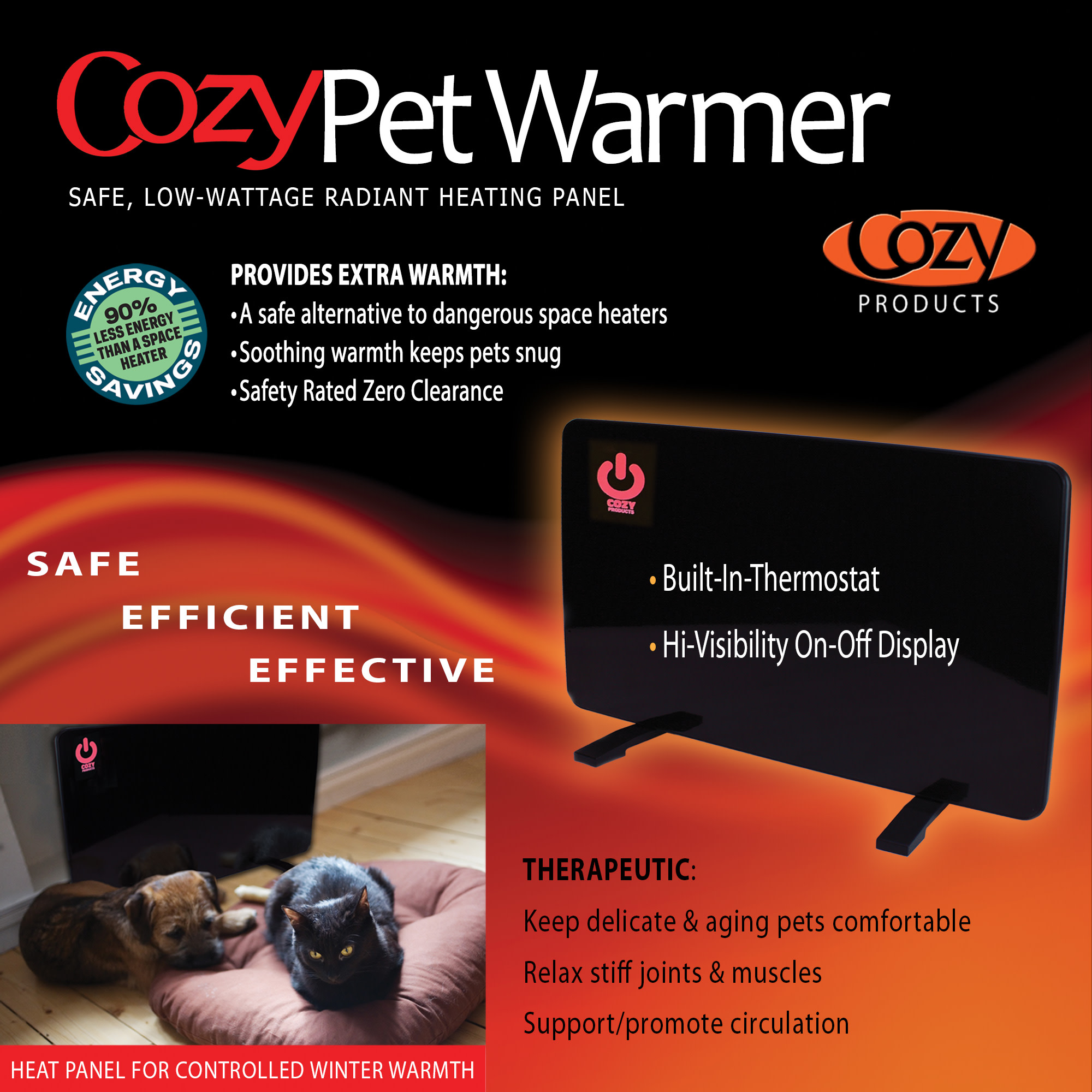 Cozy Pet Warmer Safe Pet Space Heater, 200 watts | Petco