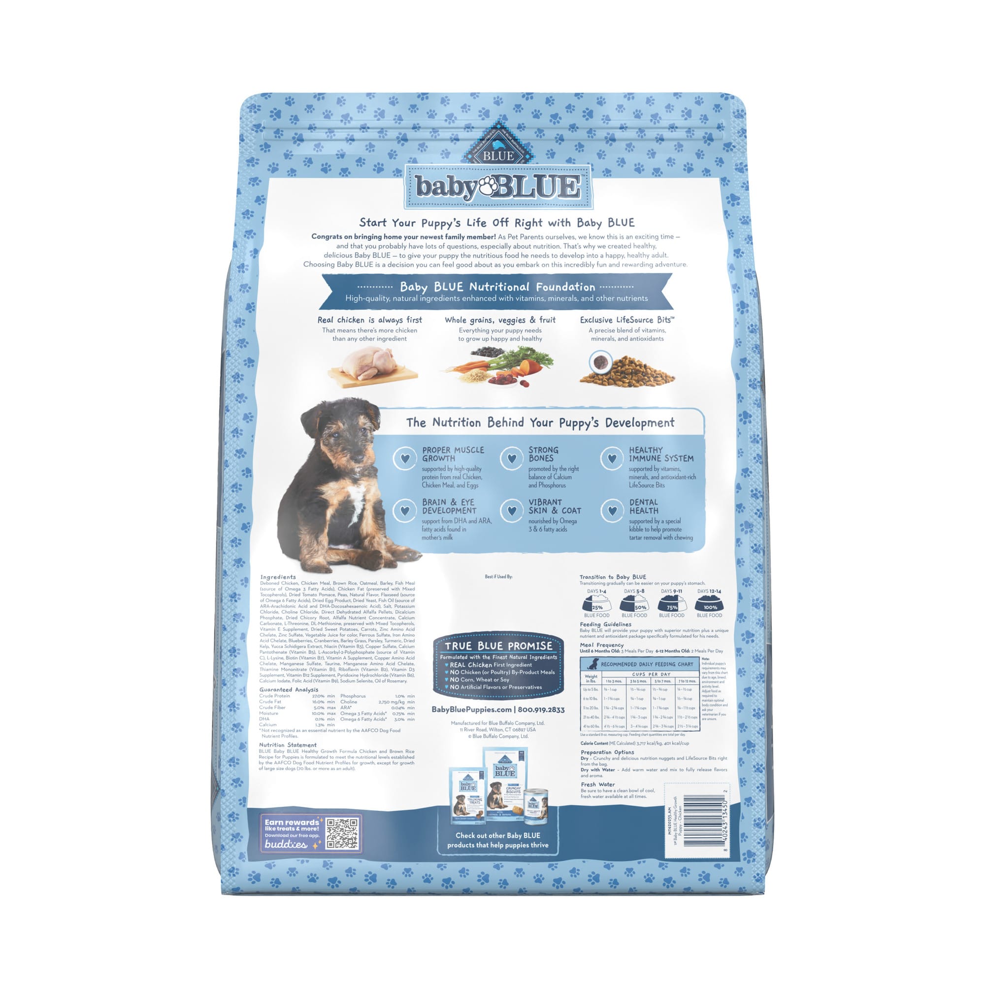 Blue Buffalo Baby Blue Natural Healthy Growth Formula Chicken and Brown Rice Recipe Dry Puppy Food 24 lbs. Petco
