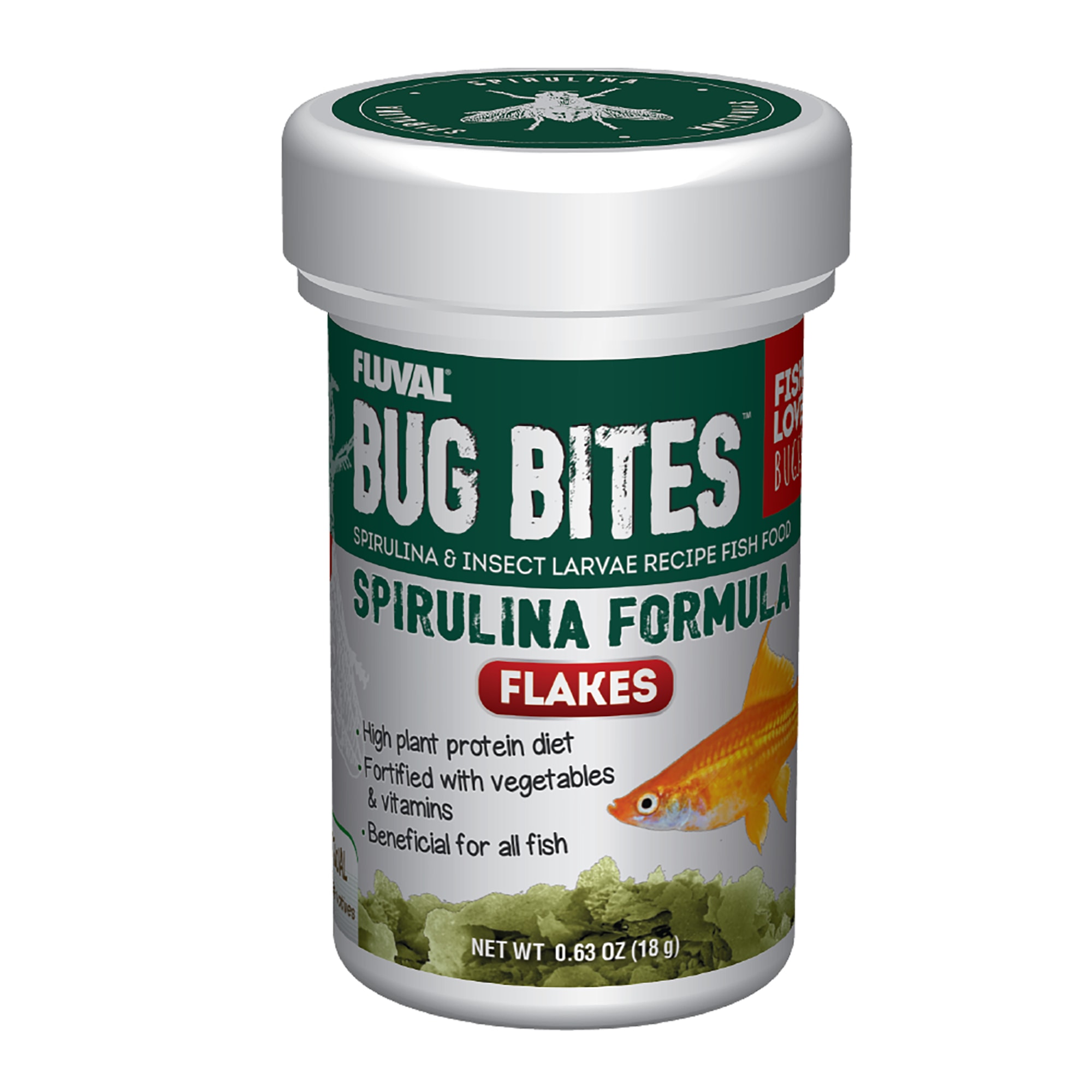 Fluval Bug Bites Spirulina Flakes, 0.63 oz. | Petco