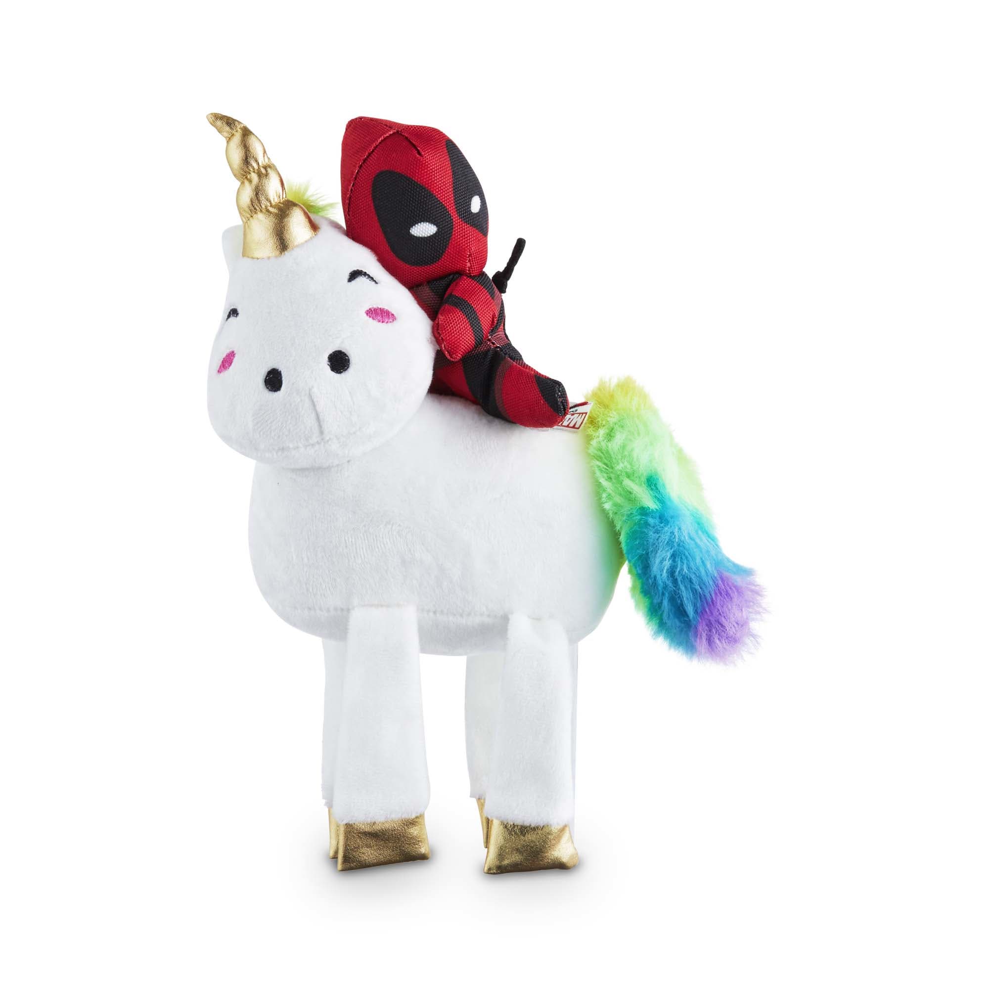 deadpool with unicorn plush