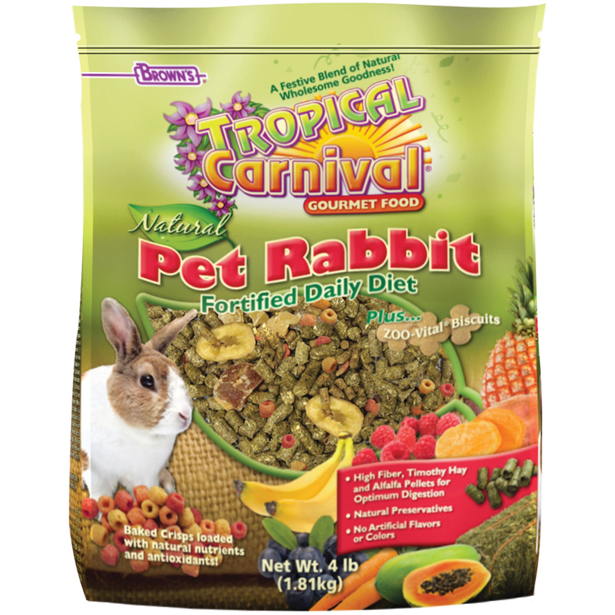 Brown s Tropical Carnival Natural Pet Rabbit Fortified Daily Diet