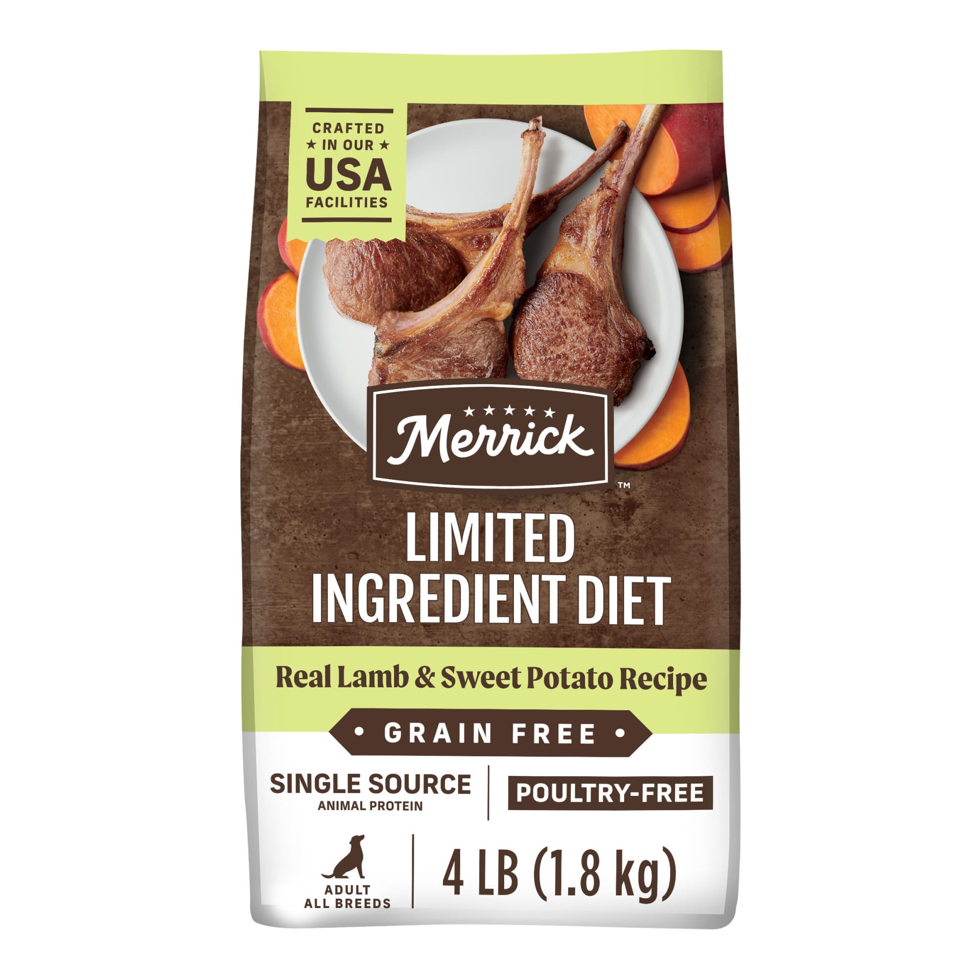 Merrick Limited Ingredient Diet Grain Free Real Lamb Sweet Potato Recipe Dry Dog Food, lbs