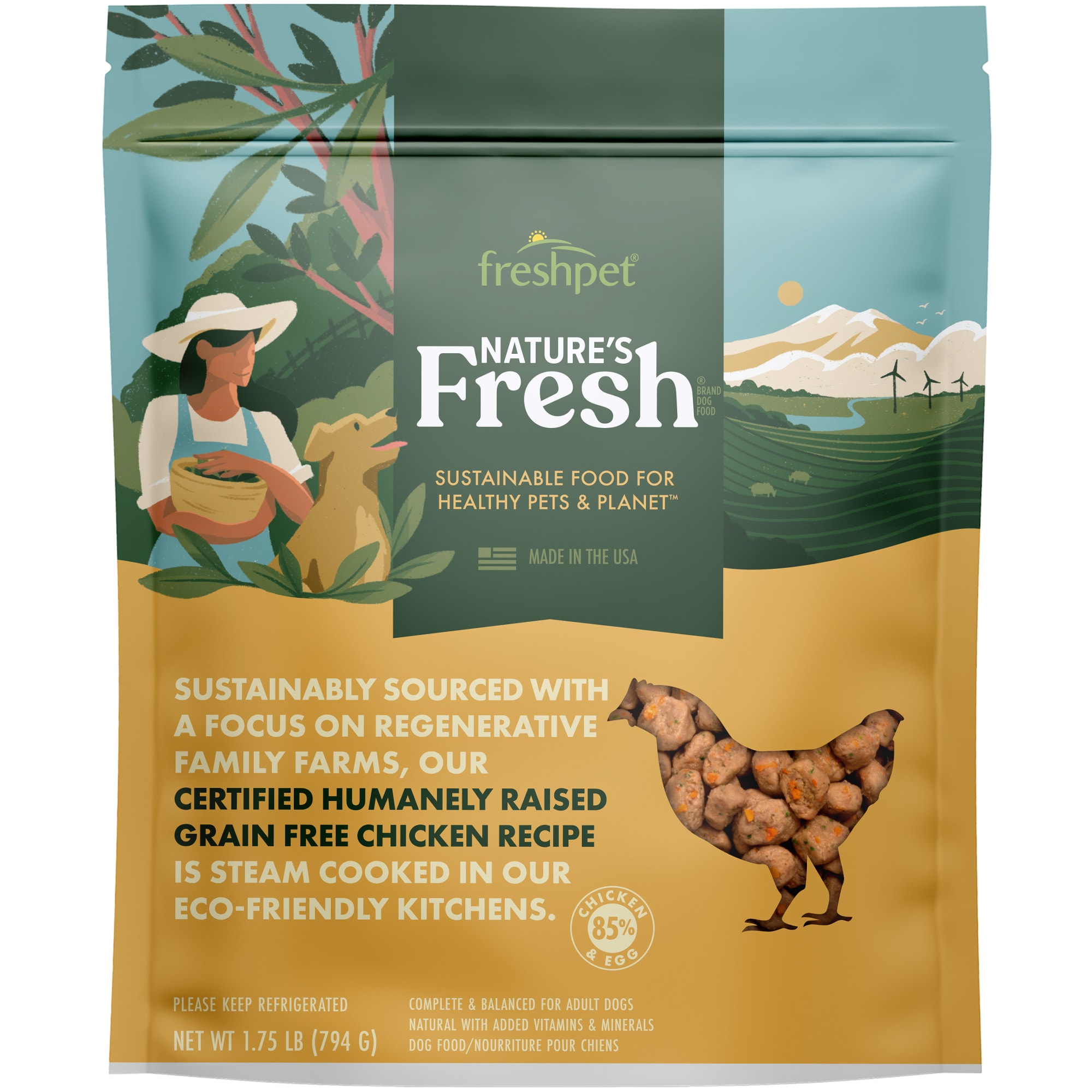 Freshpet Nature's Fresh GrainFree Chicken Recipe Dry Dog Food, 1.75