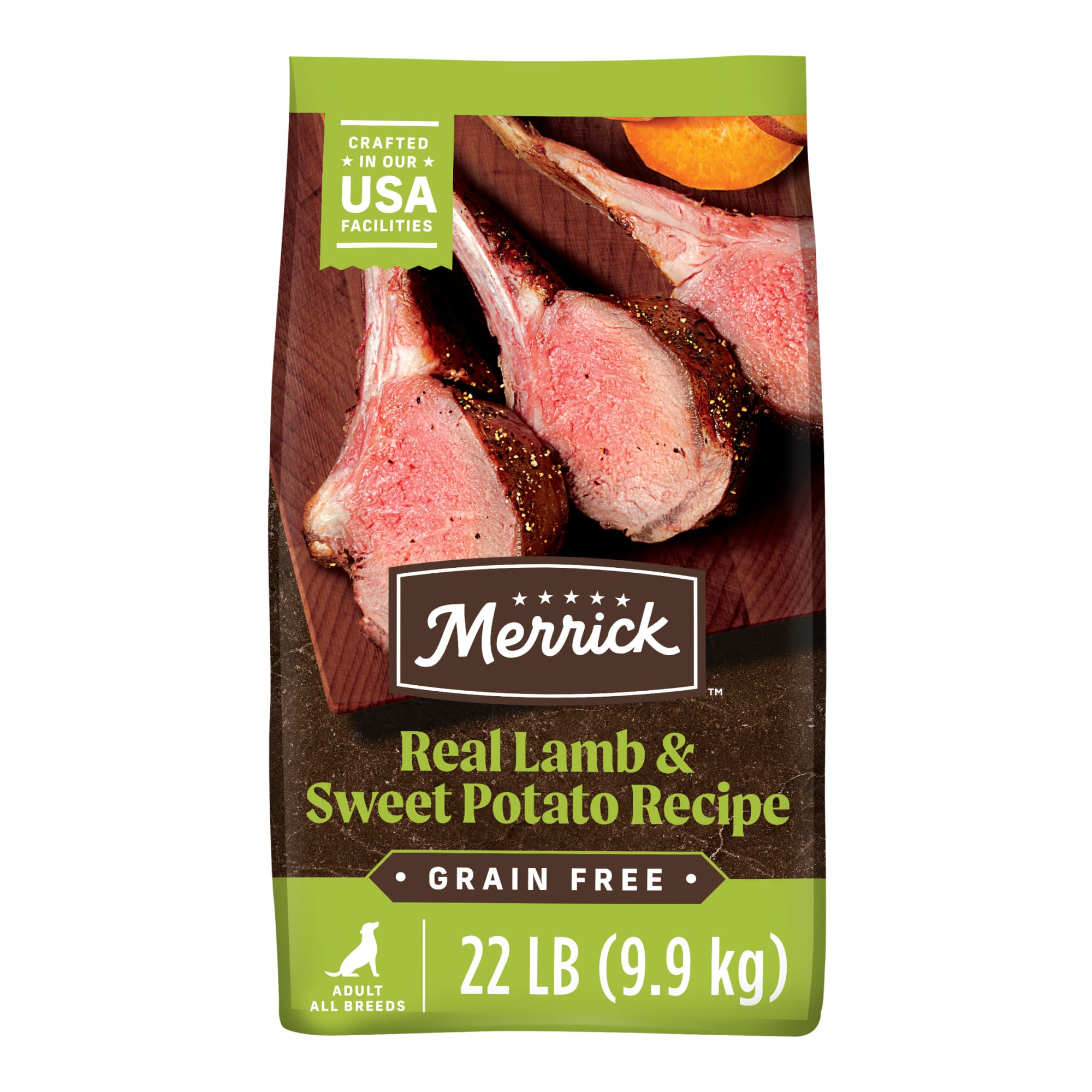 Merrick Grain Free Real Lamb Sweet Potato Recipe Dry Dog Food 22 lbs