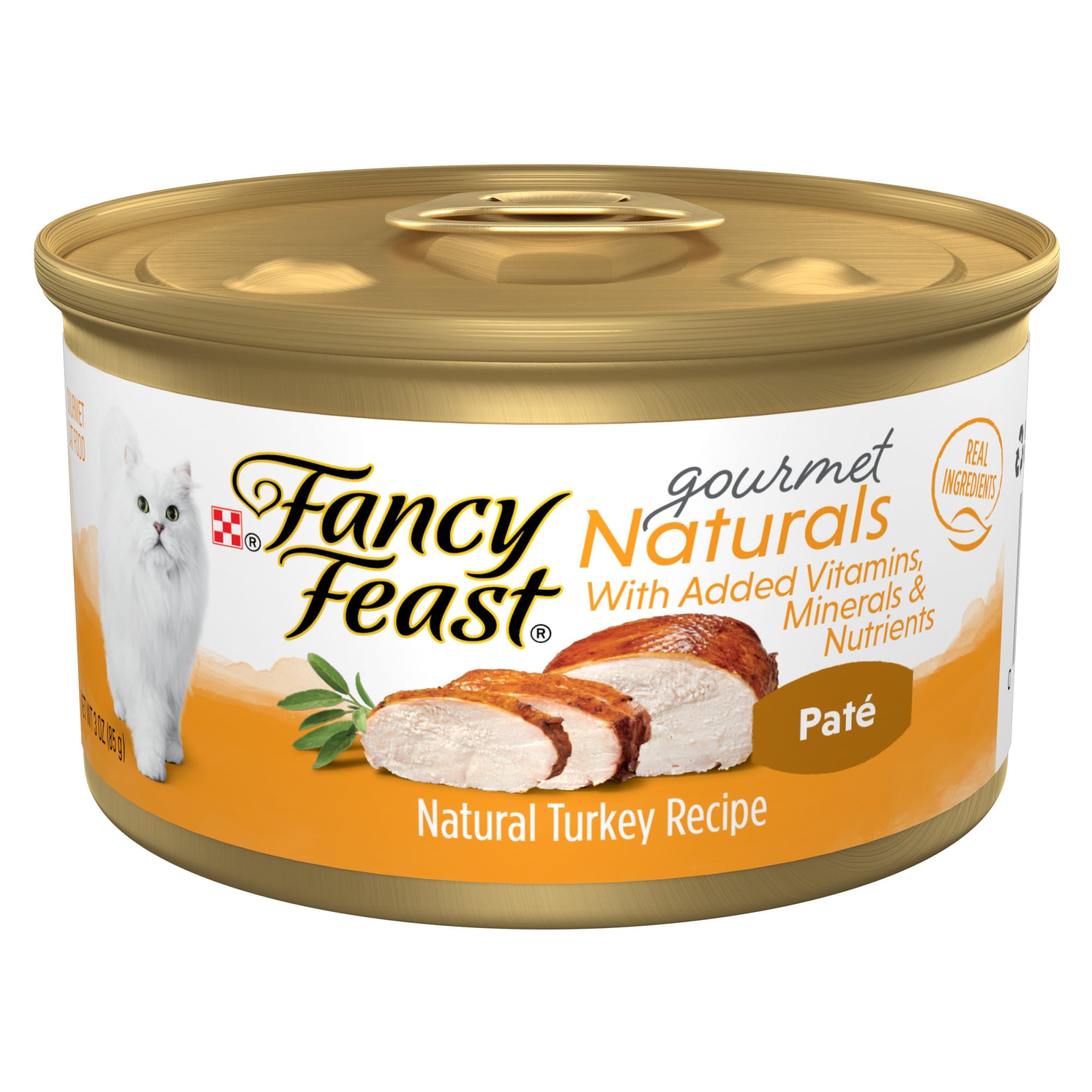 Fancy Feast Naturals Turkey Pate Cat Food 3 oz 12 Pack