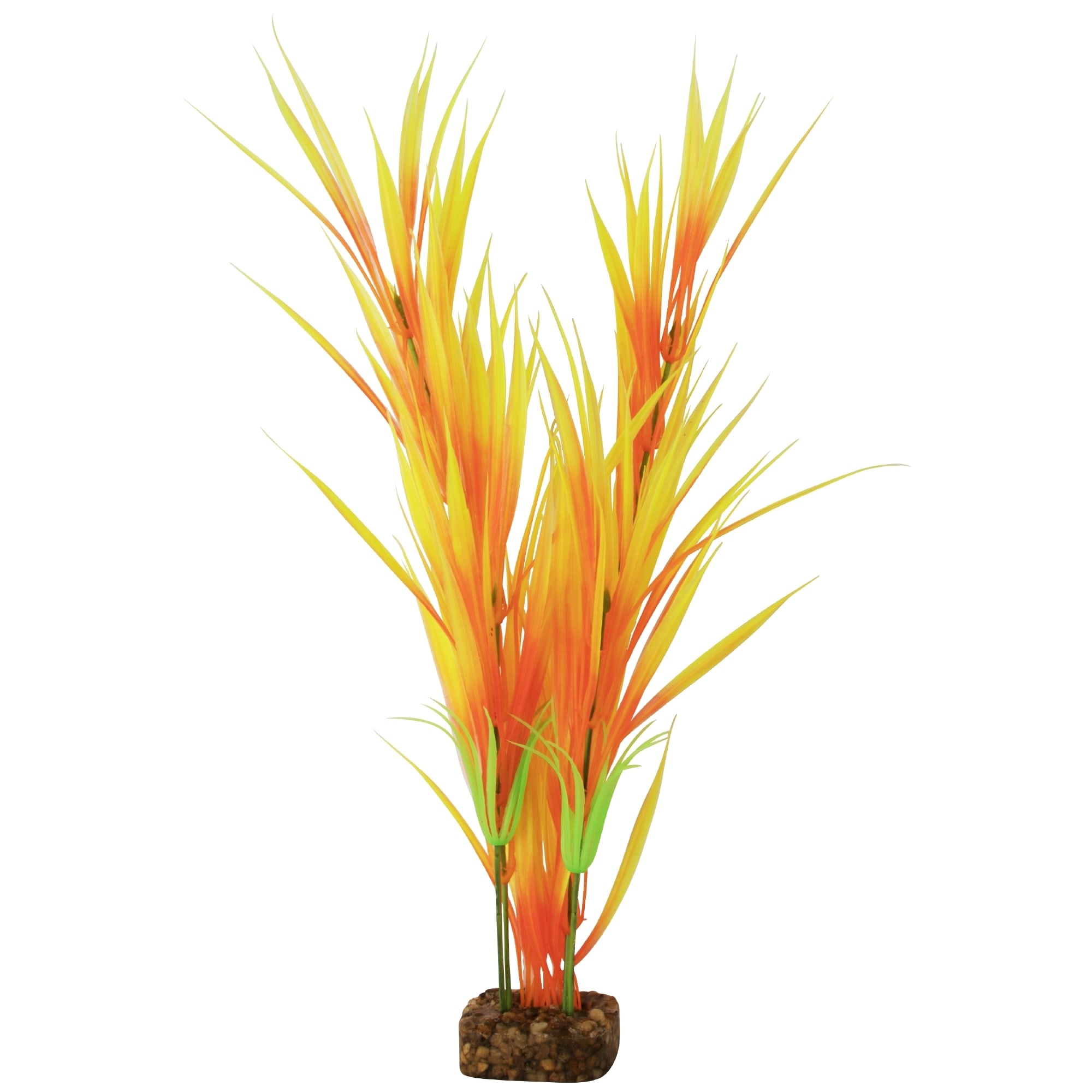 GloFish Orange And Yellow Plant Fluorescent Under Blue LED Light Aquarium Decor, Large