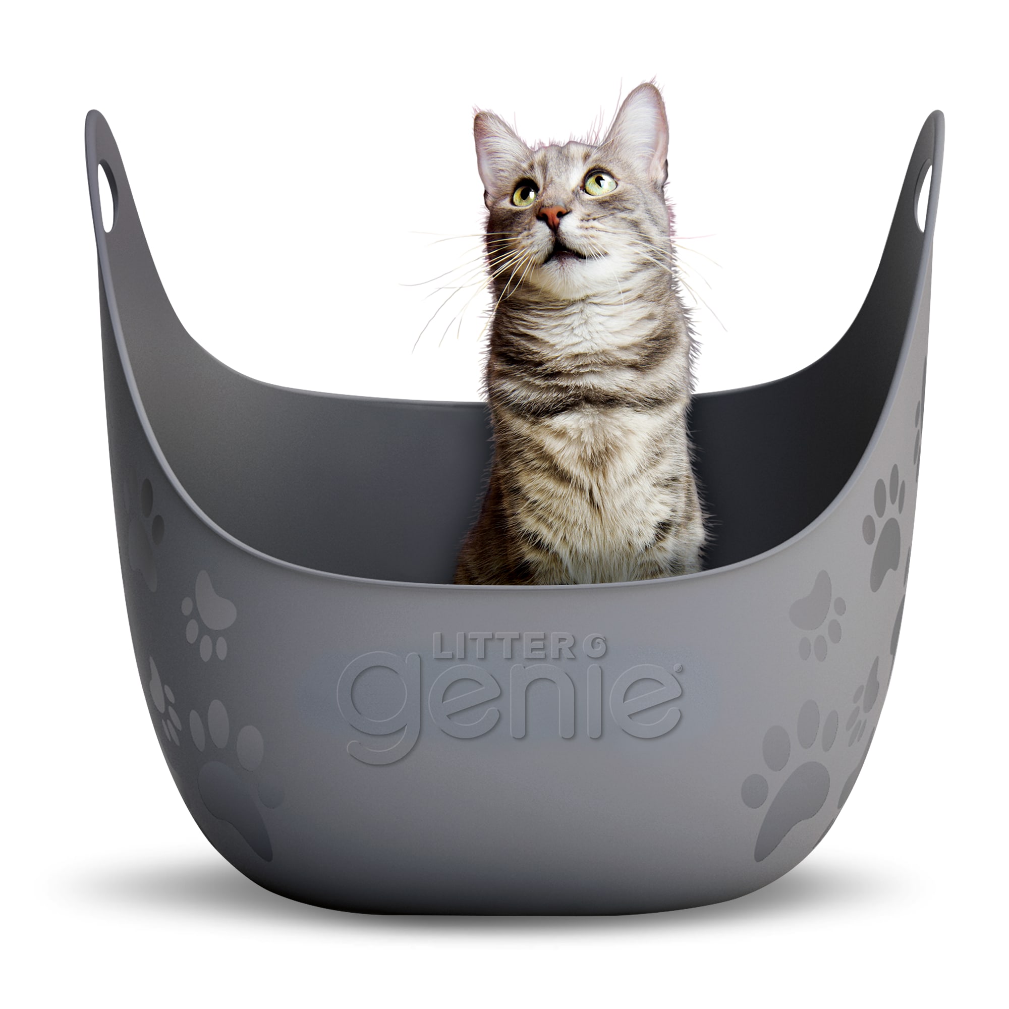 Litter Genie Cat Litter Box with Handles  Silver