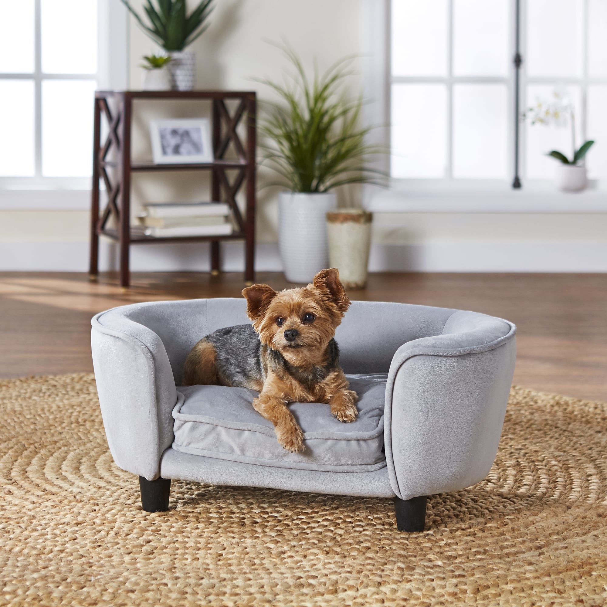 Enchanted Home Light Grey Coco Pet Sofa & UltraPlush Bed