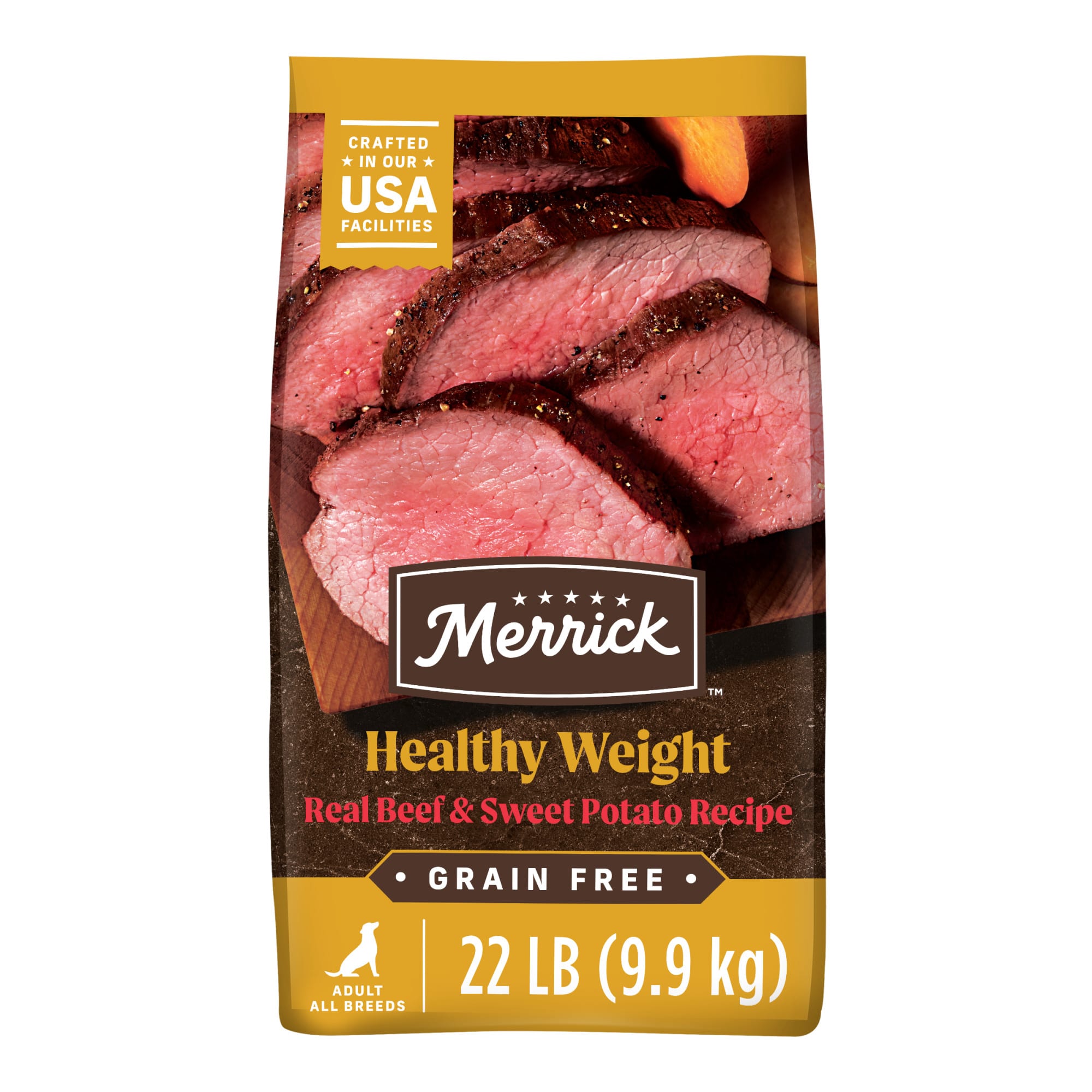 Merrick Beef Chicken Turkey & Sweet Potato Gravy Dry Dog Food  Grain Free  22 lb bag