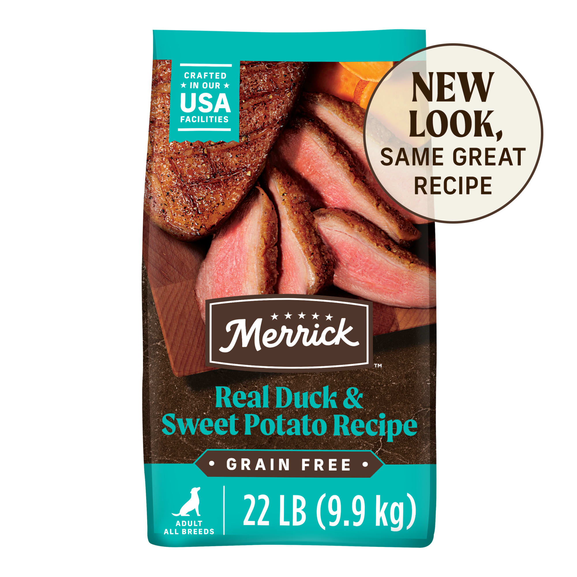 Merrick Grain Free Real Duck Sweet Potato Recipe Dry Dog Food 22 lbs