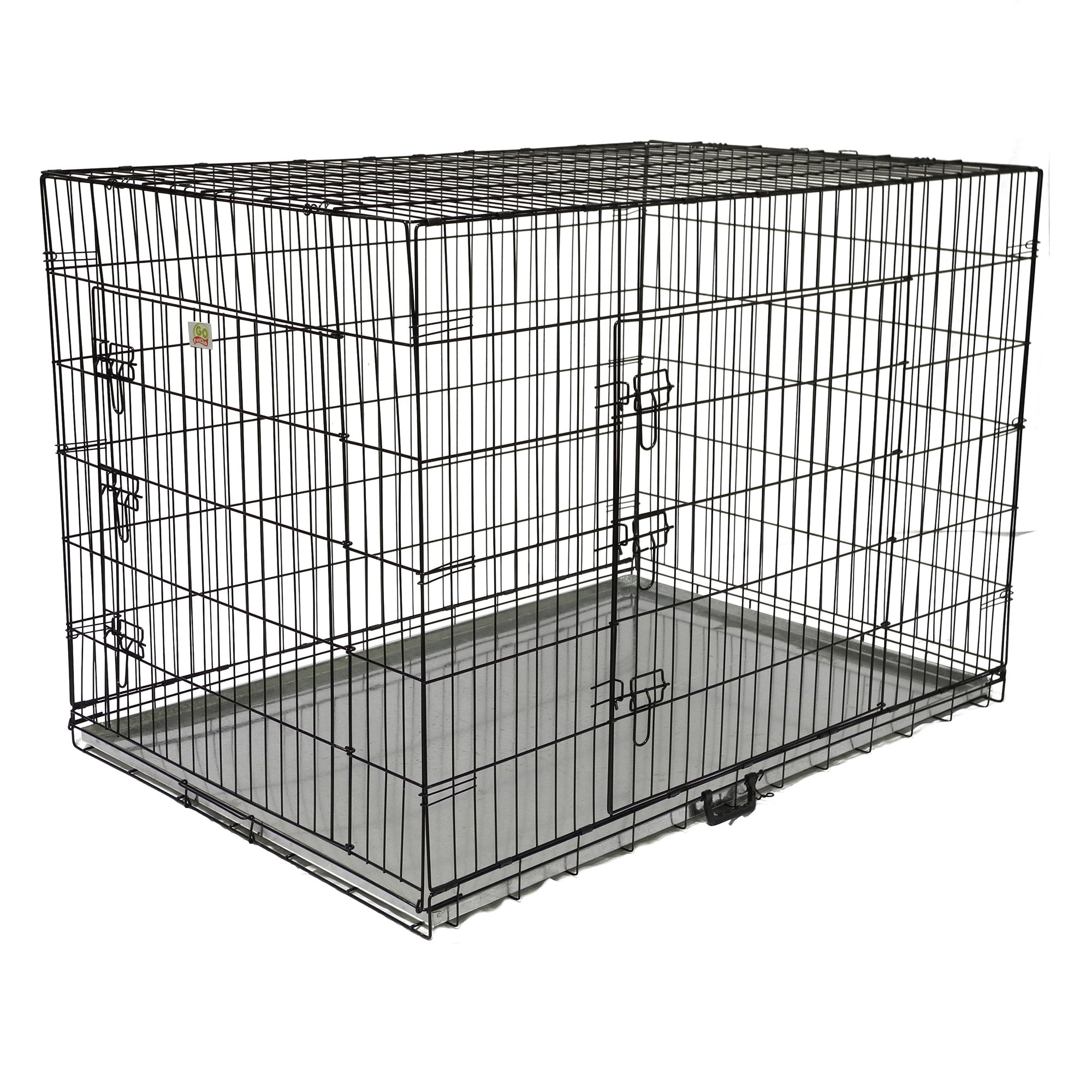 Go Pet Club Foldable Metal Dog Crate with Metal Pan, 54