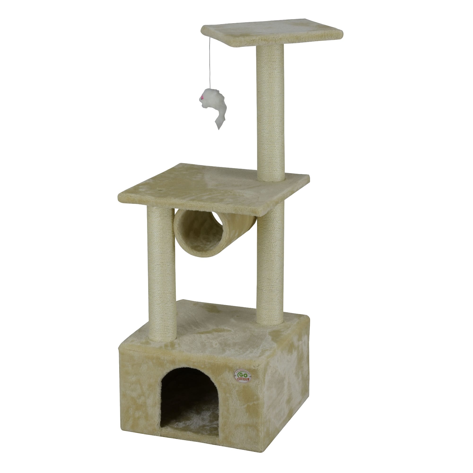 UPC 852438003005 product image for Go Pet Club Beige Cat Tree Condo with Sisal Scratching Post F27, 42.5
