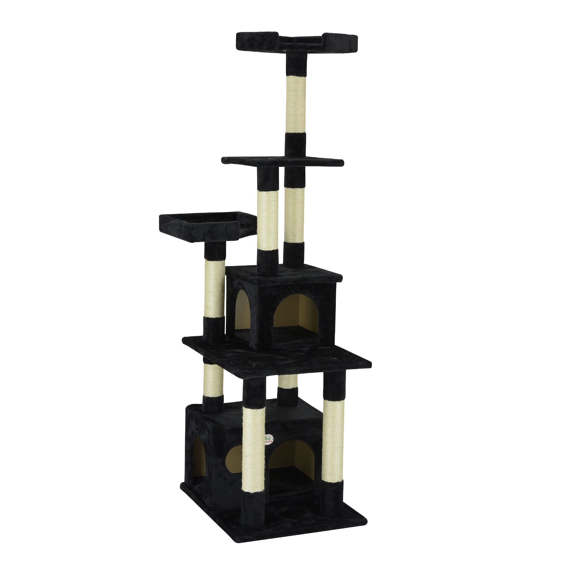 Go Pet Club Classic Black Cat Tree Condo Furniture with Sisal Scratching  Posts, 67.25 H | Petco