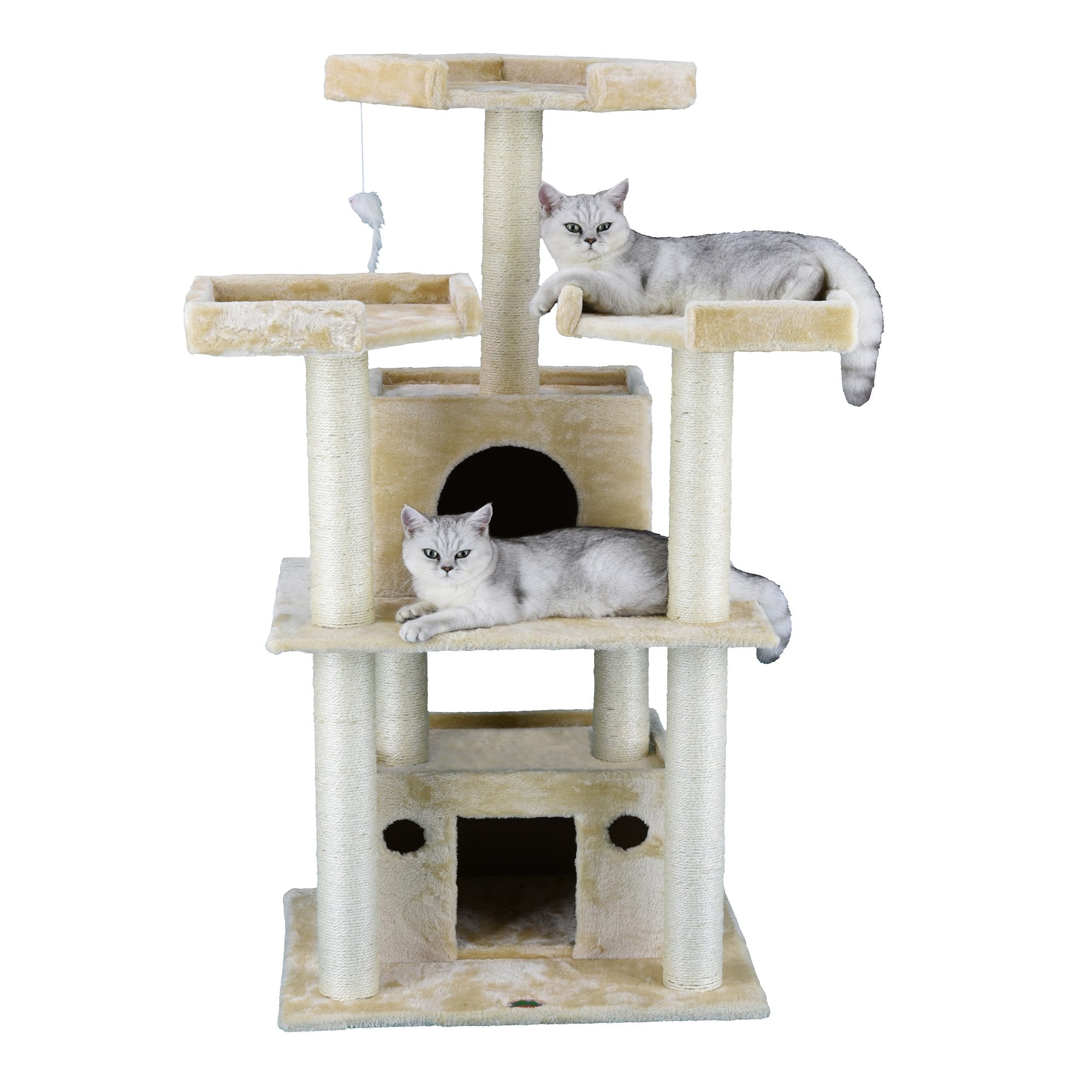 Go Pet Club Beige Cat Tree with Sisal Posts Large Houses