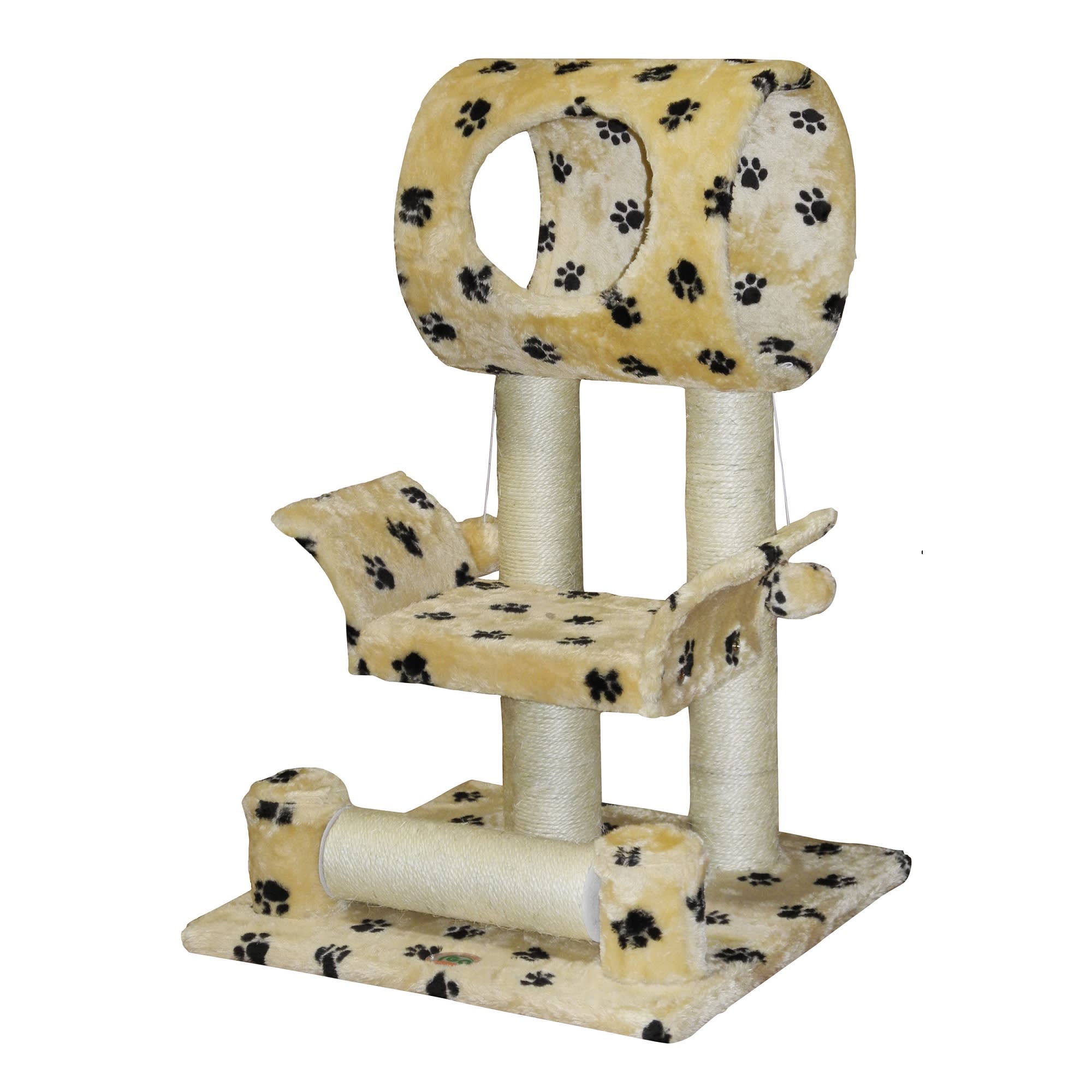 Cat Tree 15.5 in H Cream Natural Sisal Wrapped Posts D x 26.75 in W x 23.5 in 