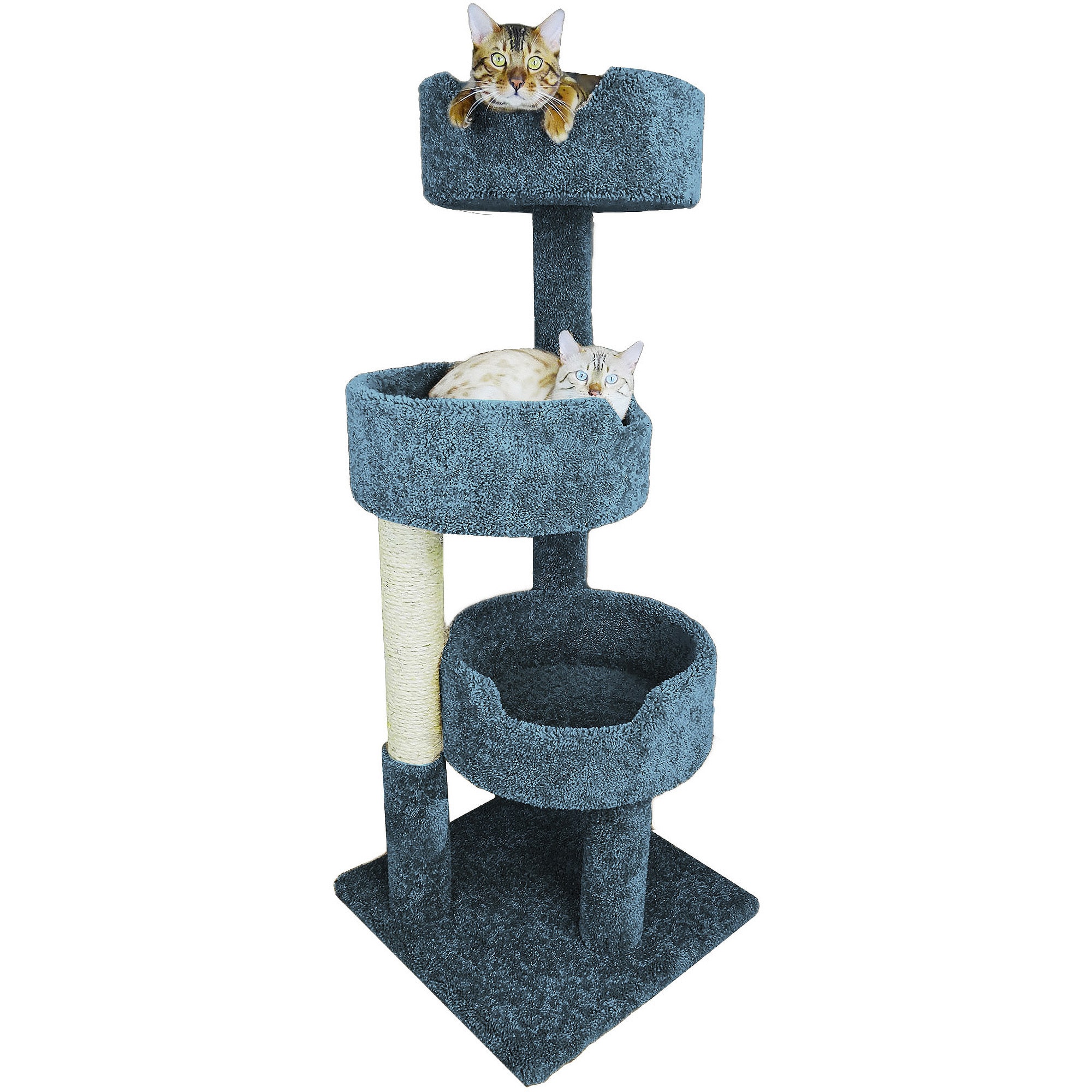 New Cat Condos 3 Level Blue Deluxe Kitty Pad 52 H Petco