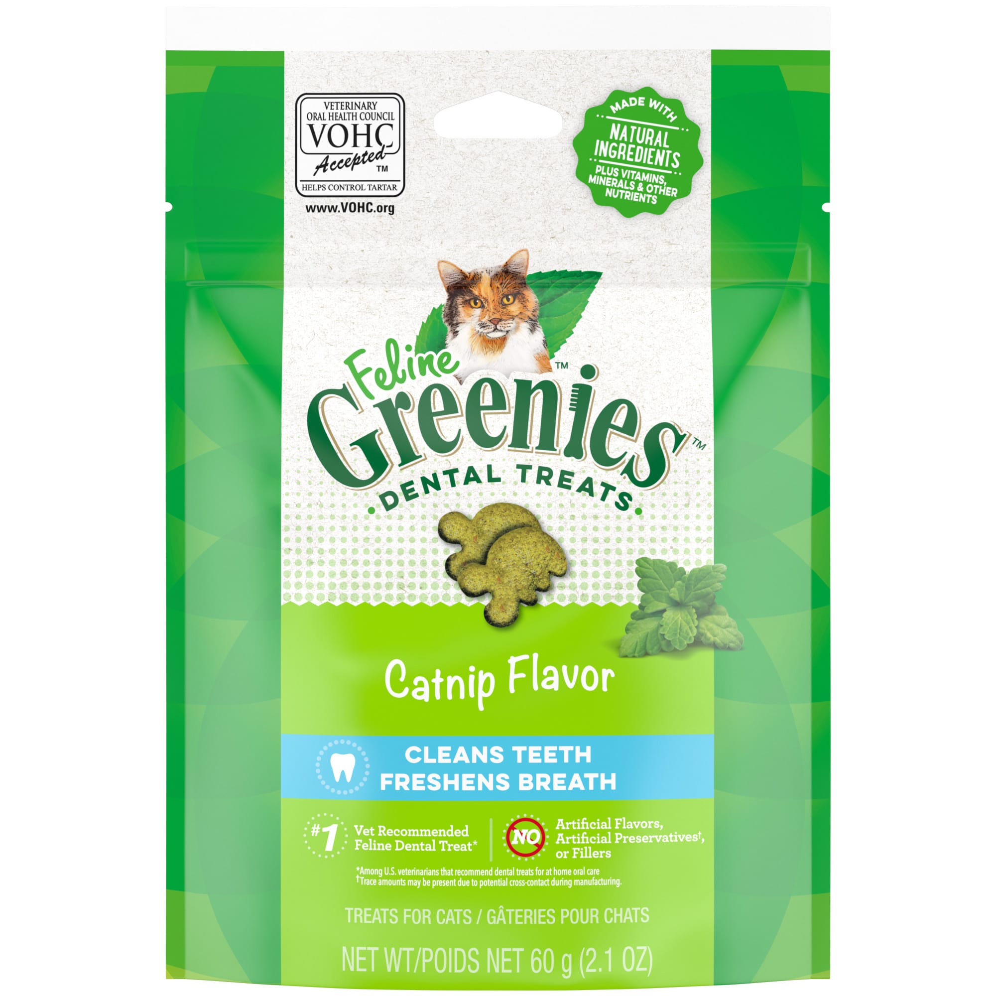 Greenies Natural Catnip Flavor Adult Dental Cat Treats 2.1 oz