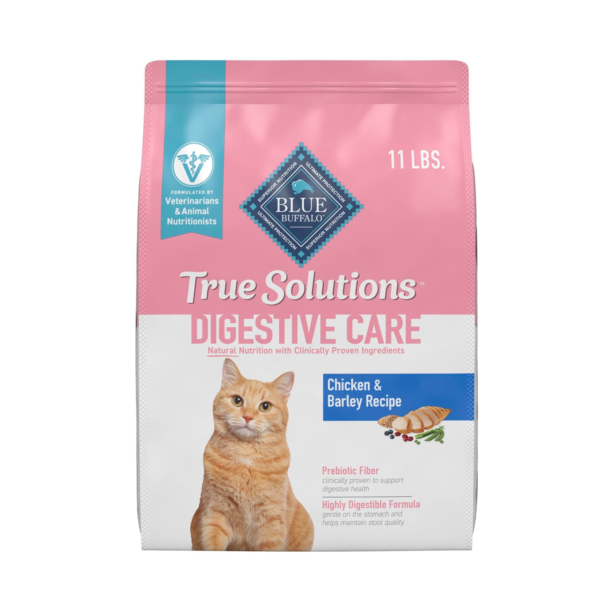 Blue Buffalo True Solutions Blissful Belly Chicken Recipe Natural Digestive Care Adult Dry Cat Food 11 lbs