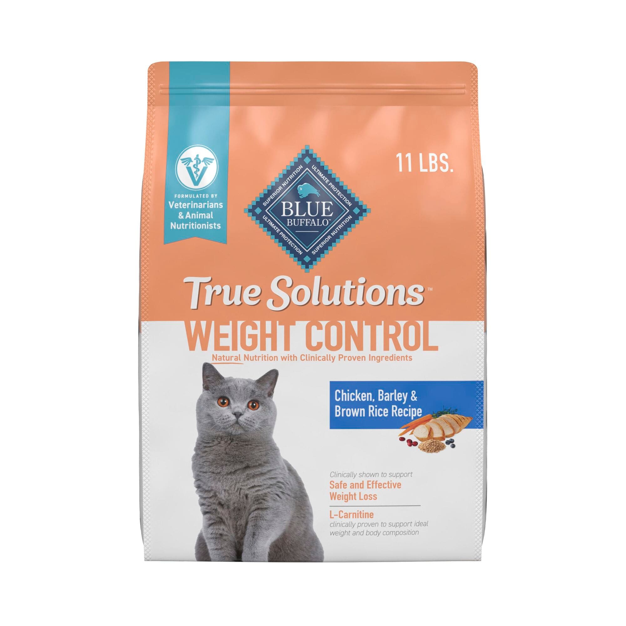 Blue Buffalo True Solutions Healthy Weight Natural Weight Control Chicken Adult Dry Cat Food, 11 lbs.