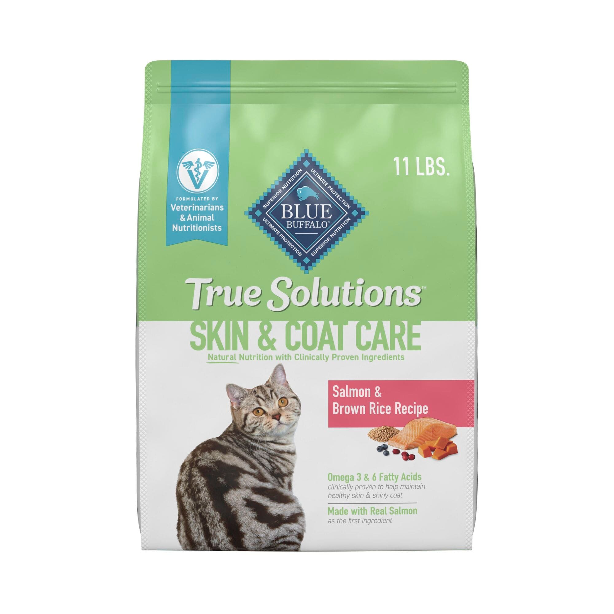 Blue Buffalo True Solutions Perfect Skin Coat Natural Salmon Adult Dry Cat Food 11 lbs