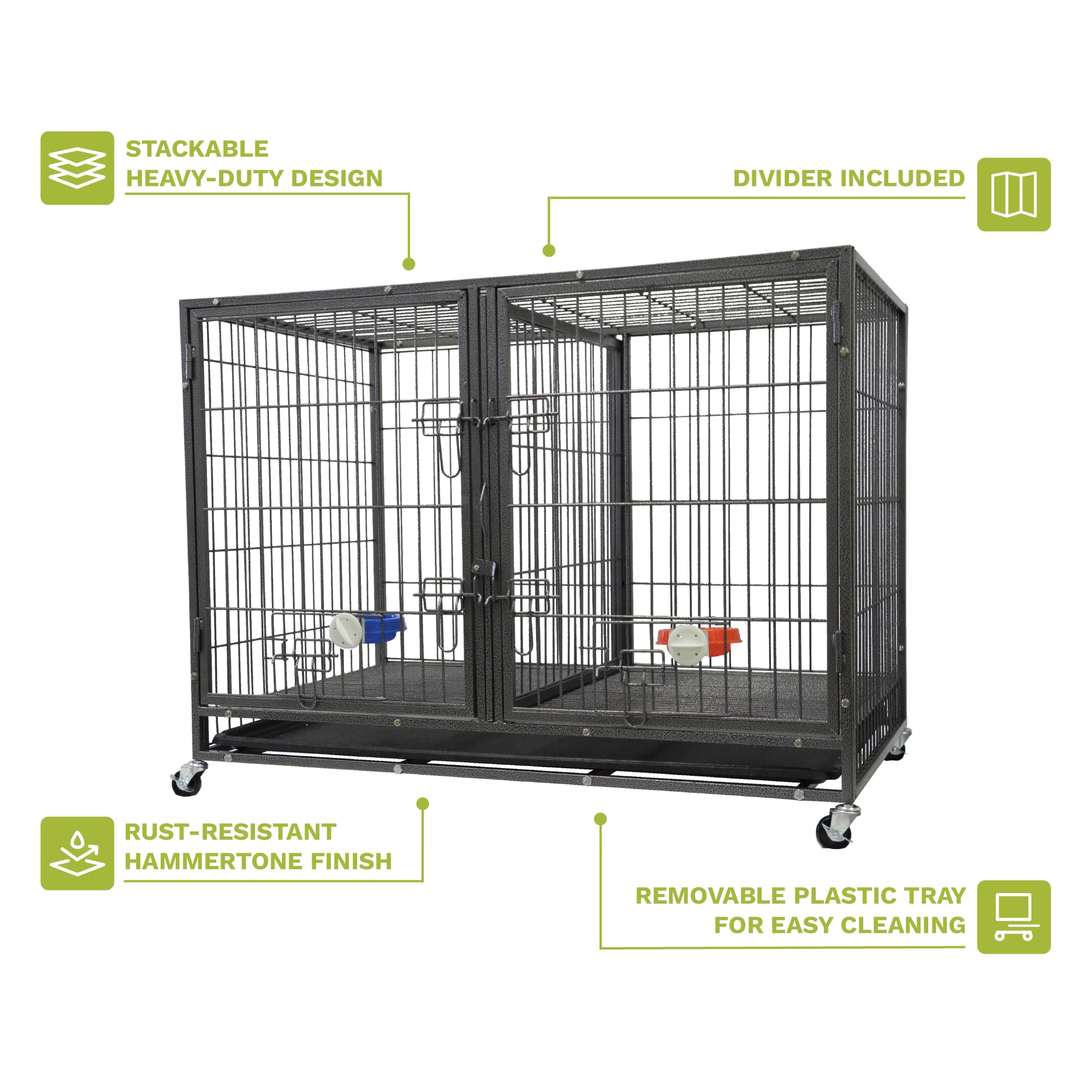 Large stackable dog outlet crates