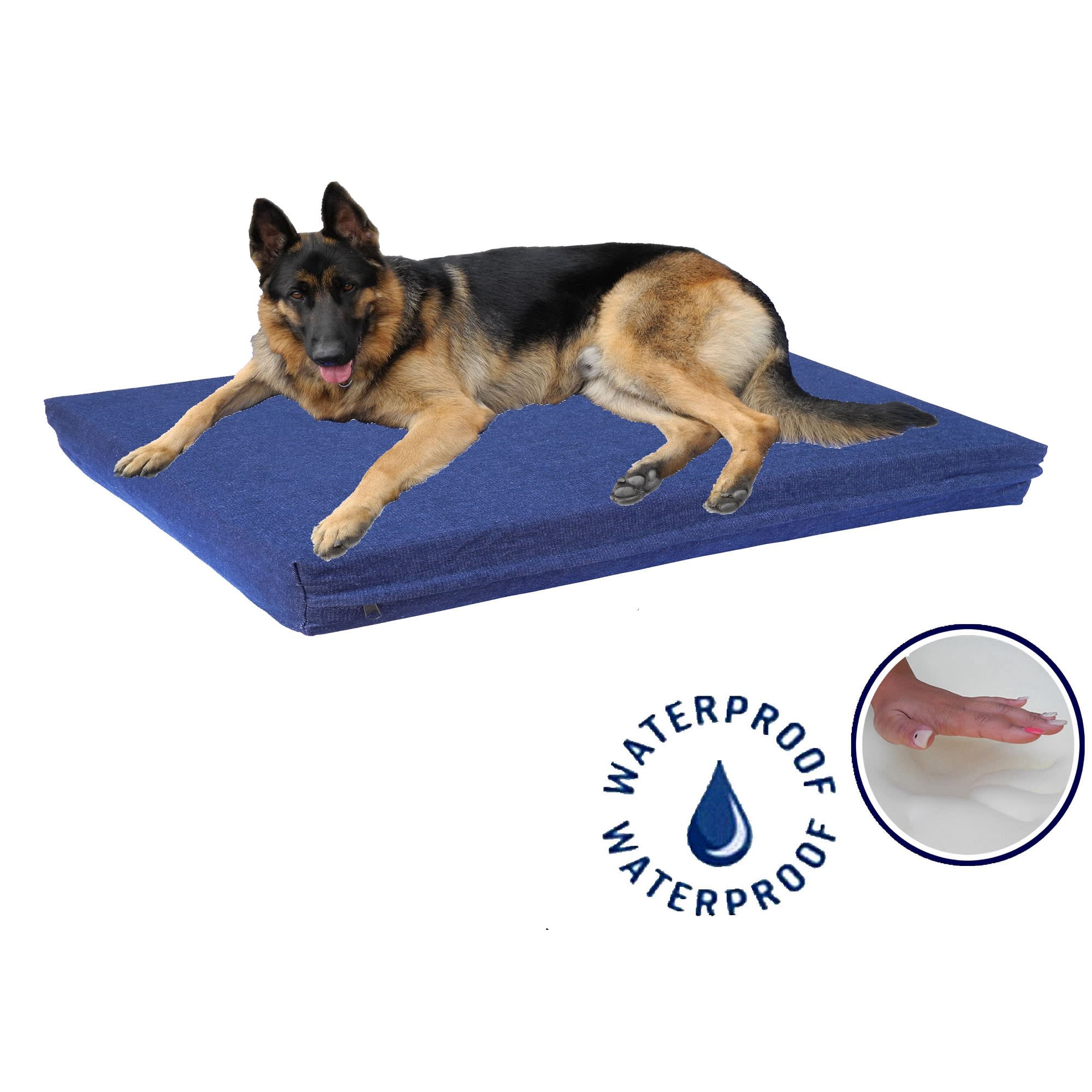 CA Durable Waterproof Orthopedic MEMORY FOAM Pet Dog Bed w removable Denim Cover 