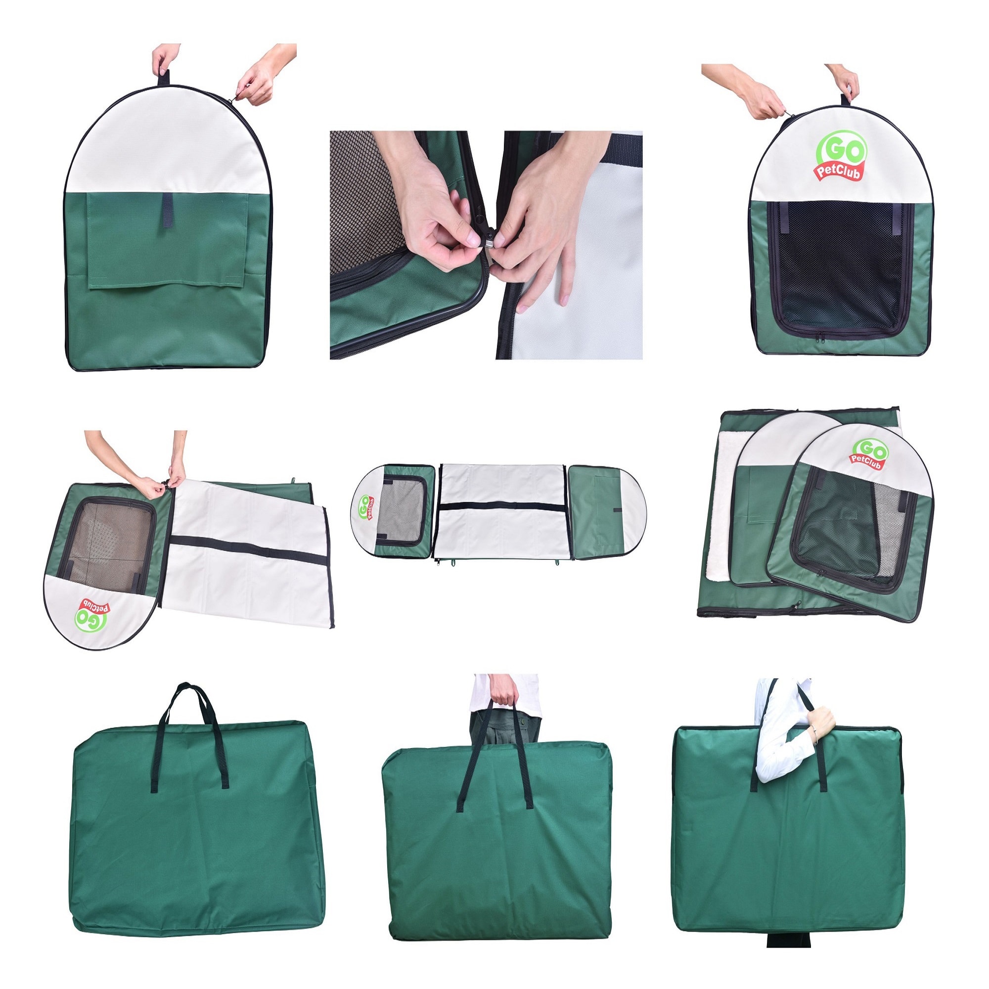 Go Pet Club Soft Pet Crate Green
