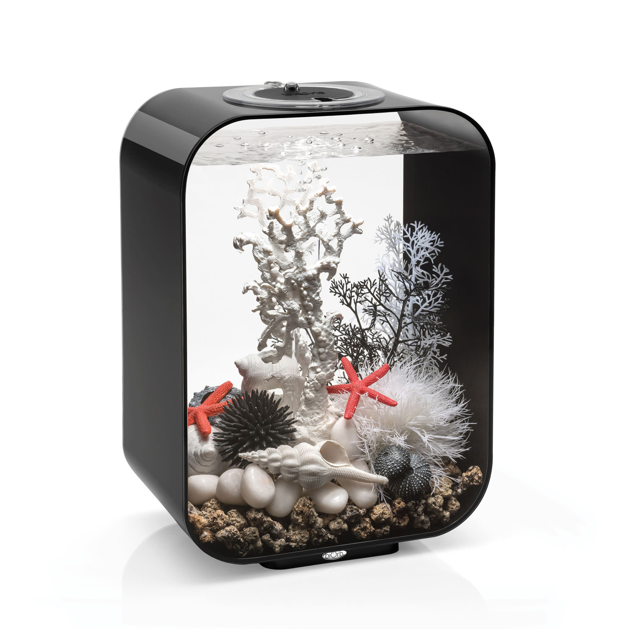 biOrb Life Black Aquarium With Micro Light, 4 Gallon, 11.25" L X 7.4" W