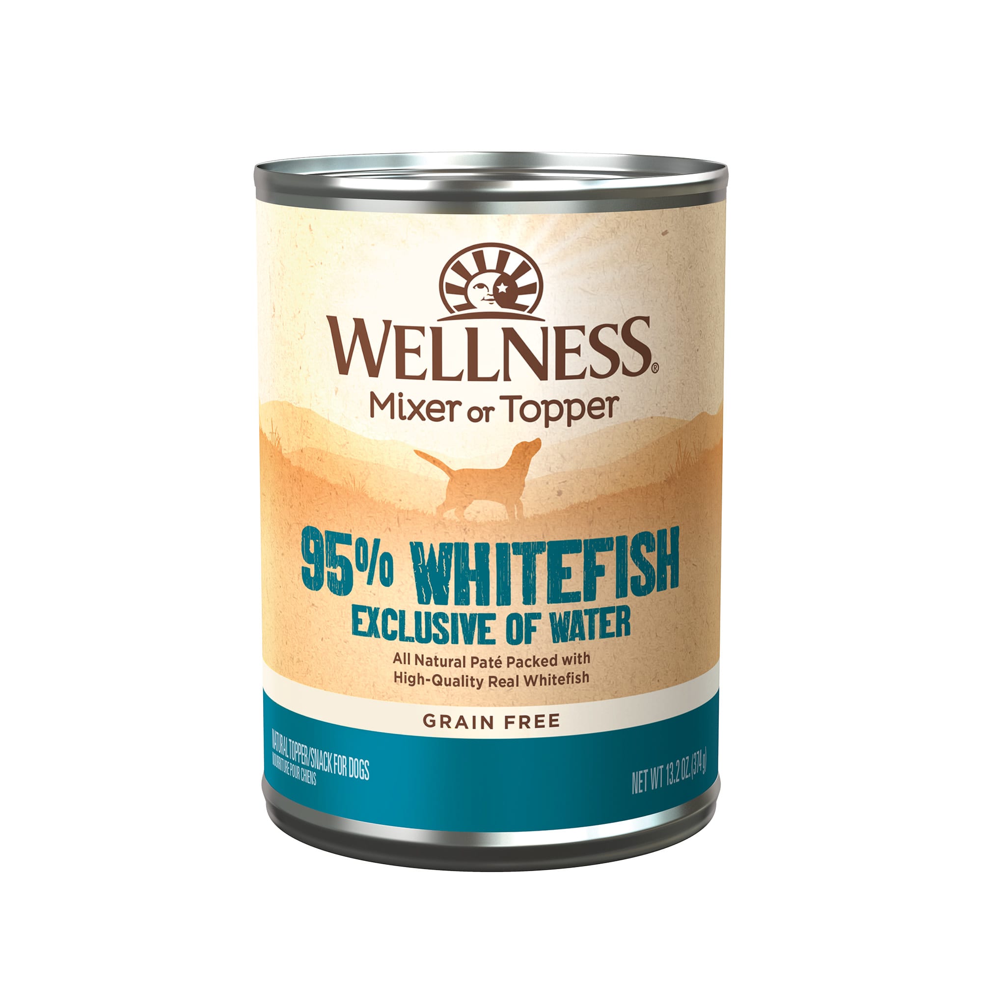 Wellness 95% Whitefish Natural Grain Free Wet Canned Dog Food, 13.2 oz 