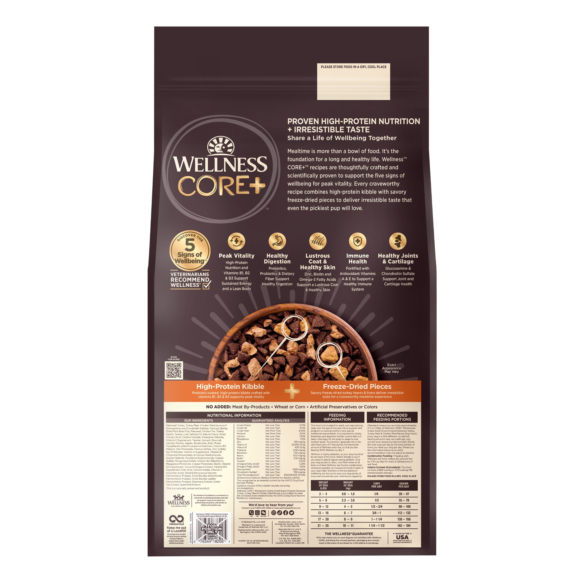 Wellness core rawrev natural small breed grain free original outlet turkey chicken with freeze dried turkey dry dog food