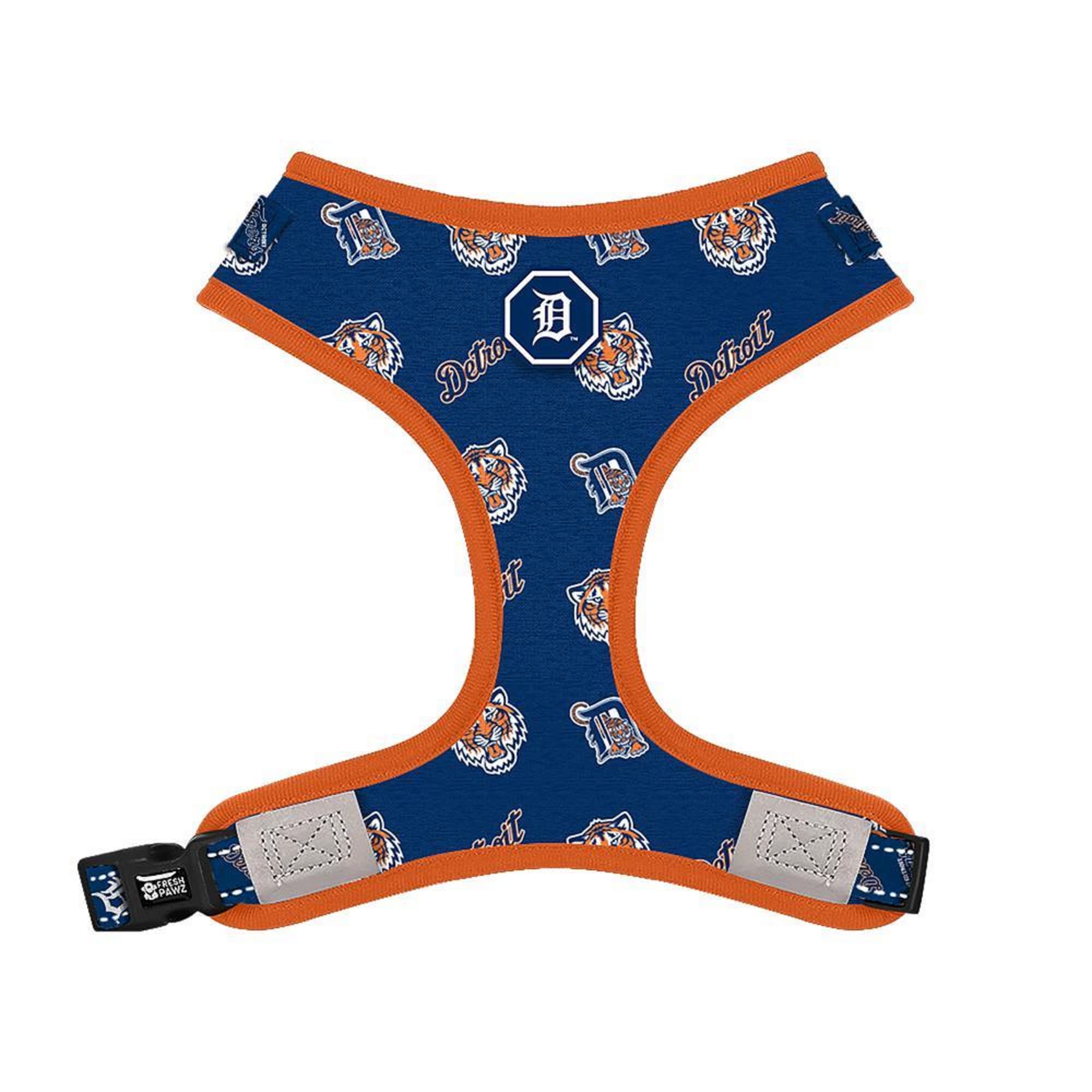 Fresh Pawz X MLB Detroit Tigers Adjustable Mesh Dog Harness, Small Petco