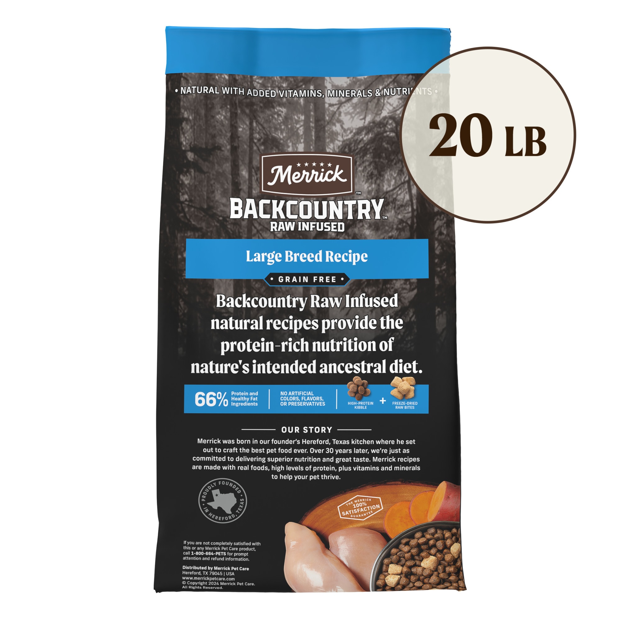 Merrick Backcountry Grain-Free Kibble with Raw Pieces Large Breed