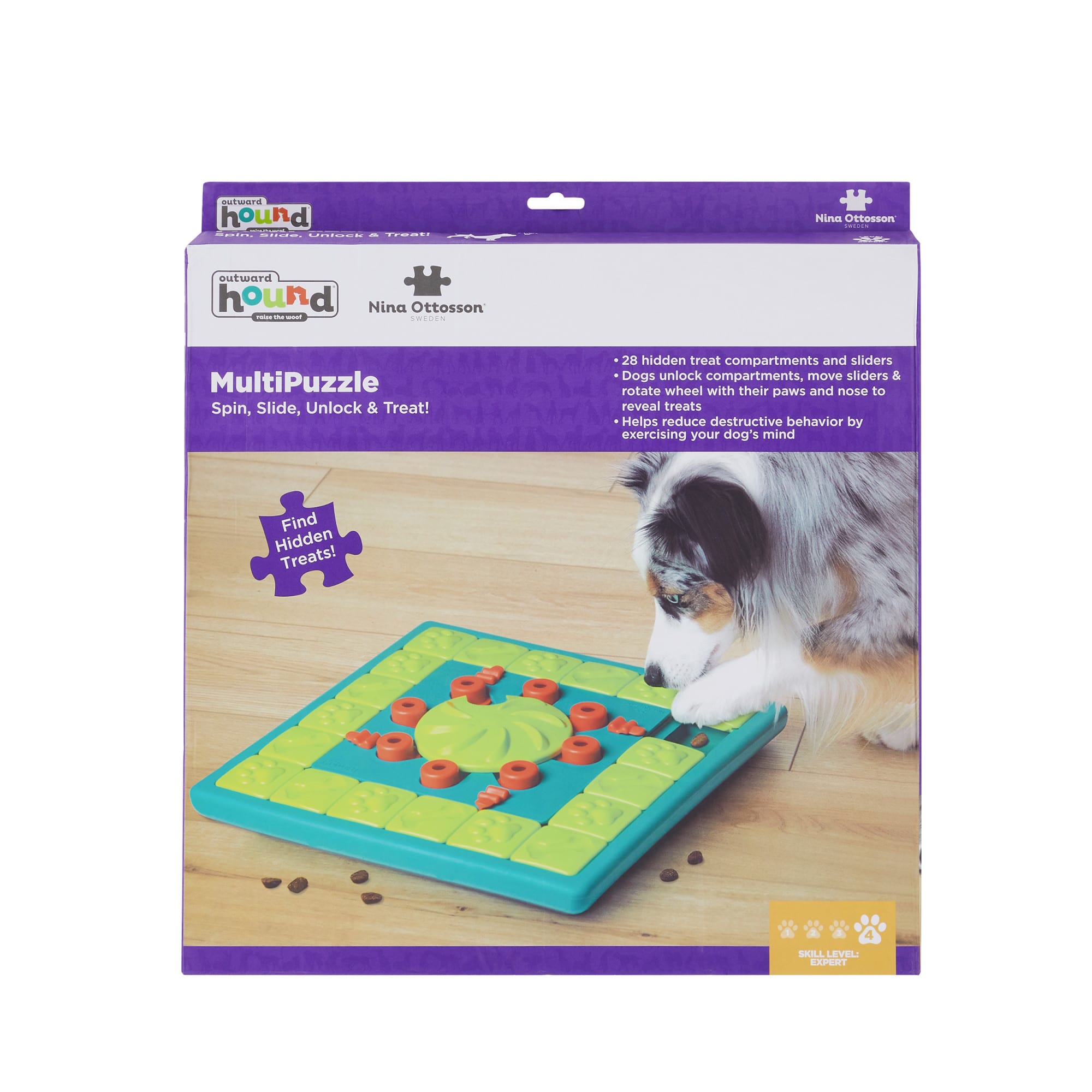 Outward Hound Nina Ottosson Dog Brick Interactive Treat Puzzle Dog Toy,  Intermediate - First Street Pets