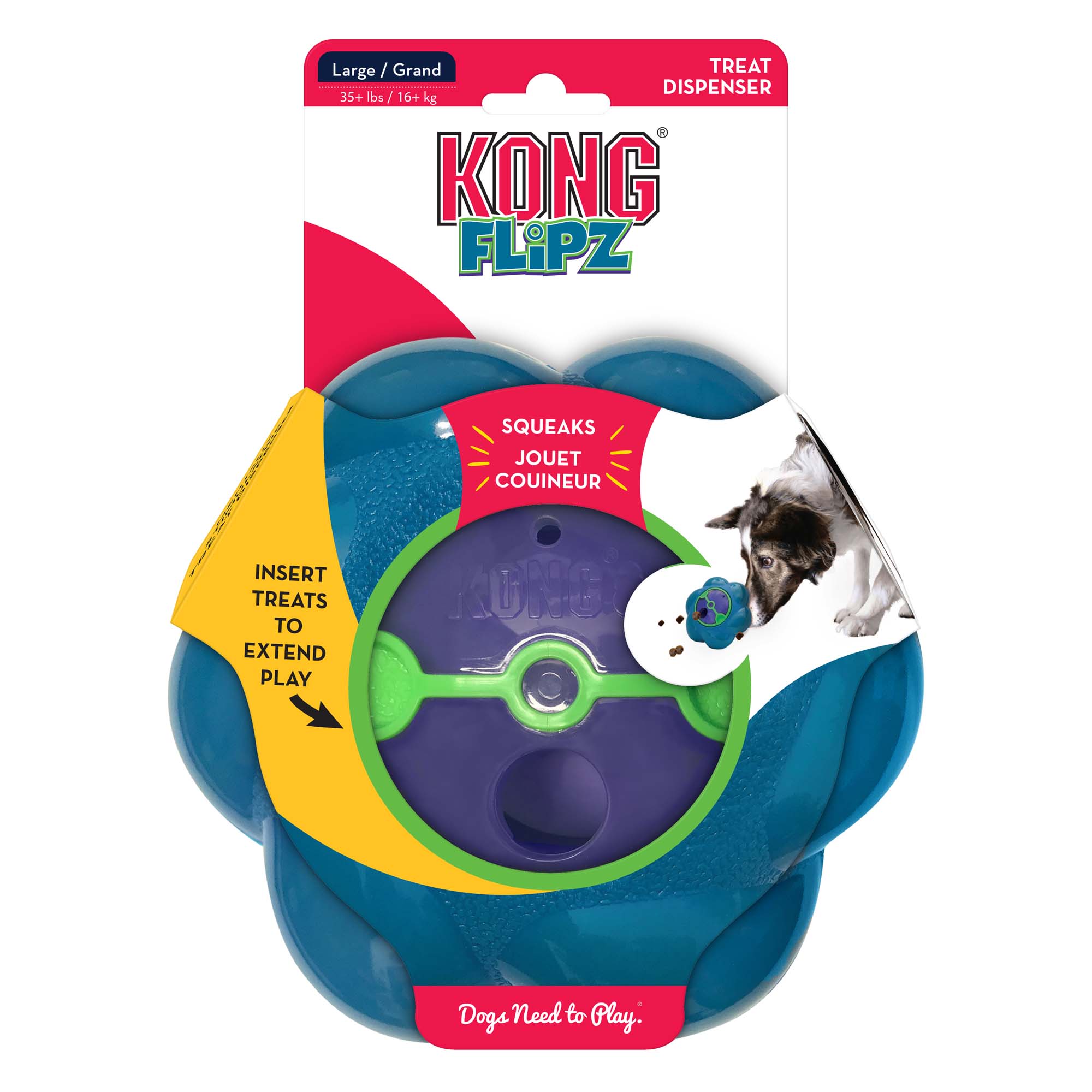 Pet Supplies : KONG Company 38722700: Spinner Treat Dispenser Dog Toy, Lg 