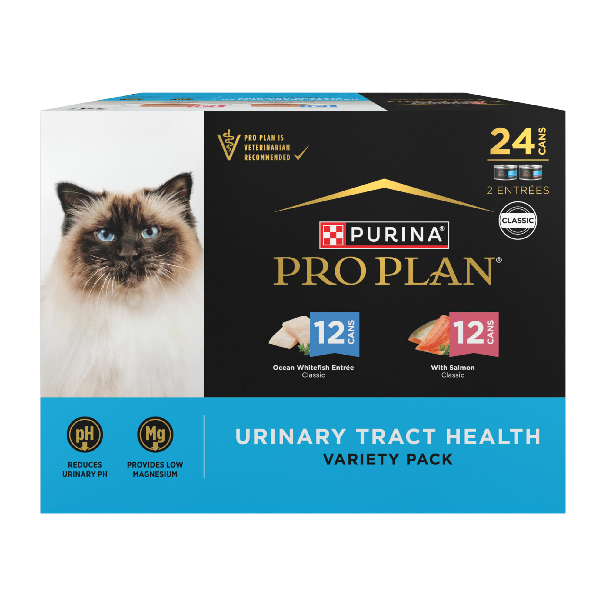 Purina Pro Plan SPECIALIZED Urinary Tract Health Ocean Whitefish Salmon Variety Pack Wet Cat Food 3 oz. Count of 24