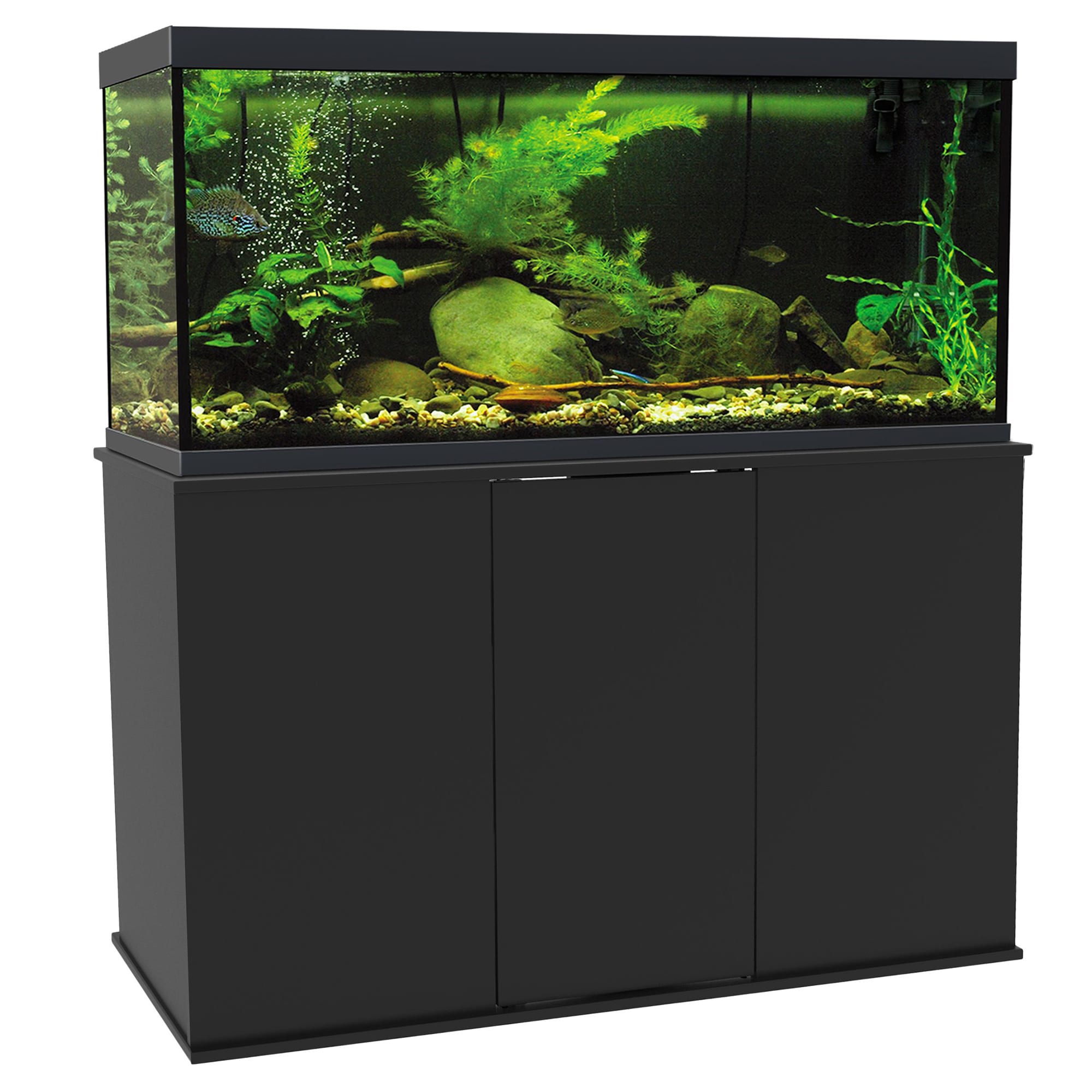 Aquatic Fundamentals Black Upright Aquarium Stand, 75-90 Gallon
