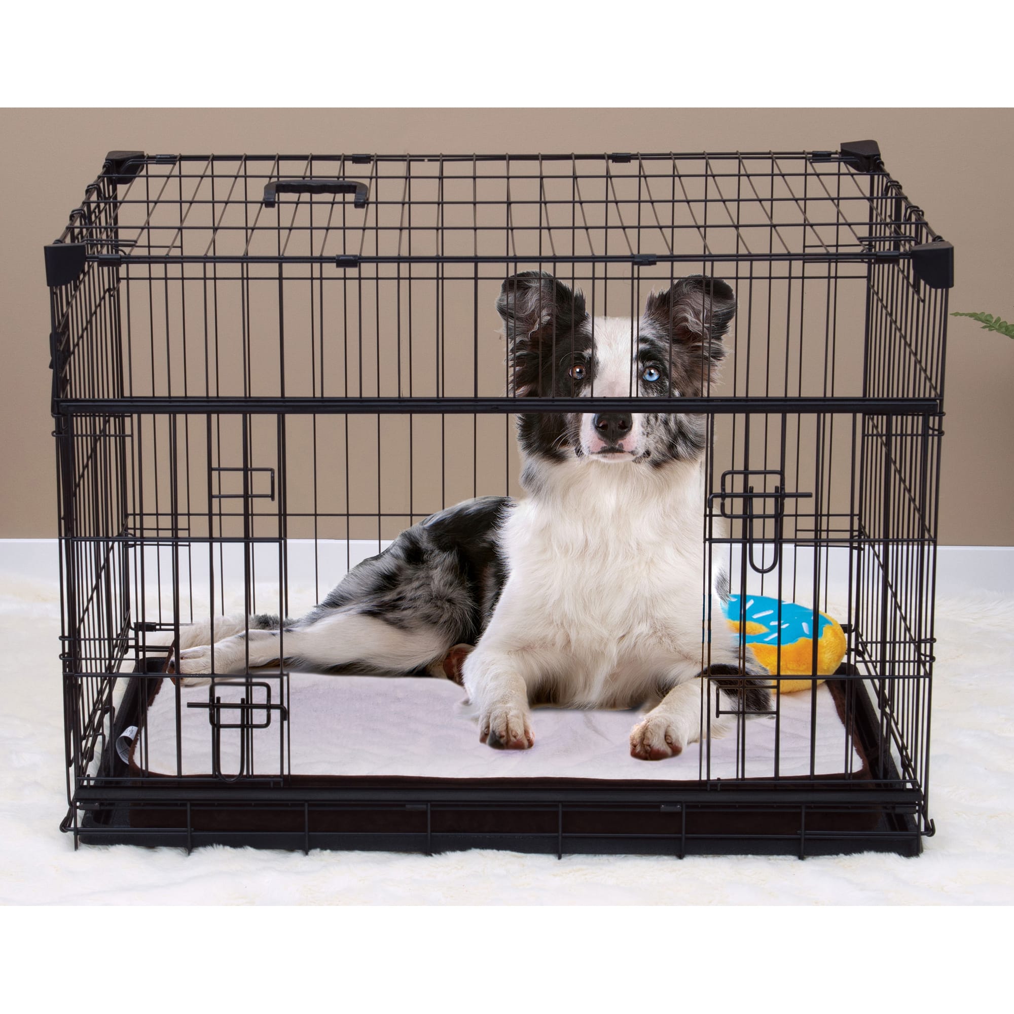 Lucky Dog Double-Door Dog Crate with Sliding Doors, 42 L X 28 W X 31 H