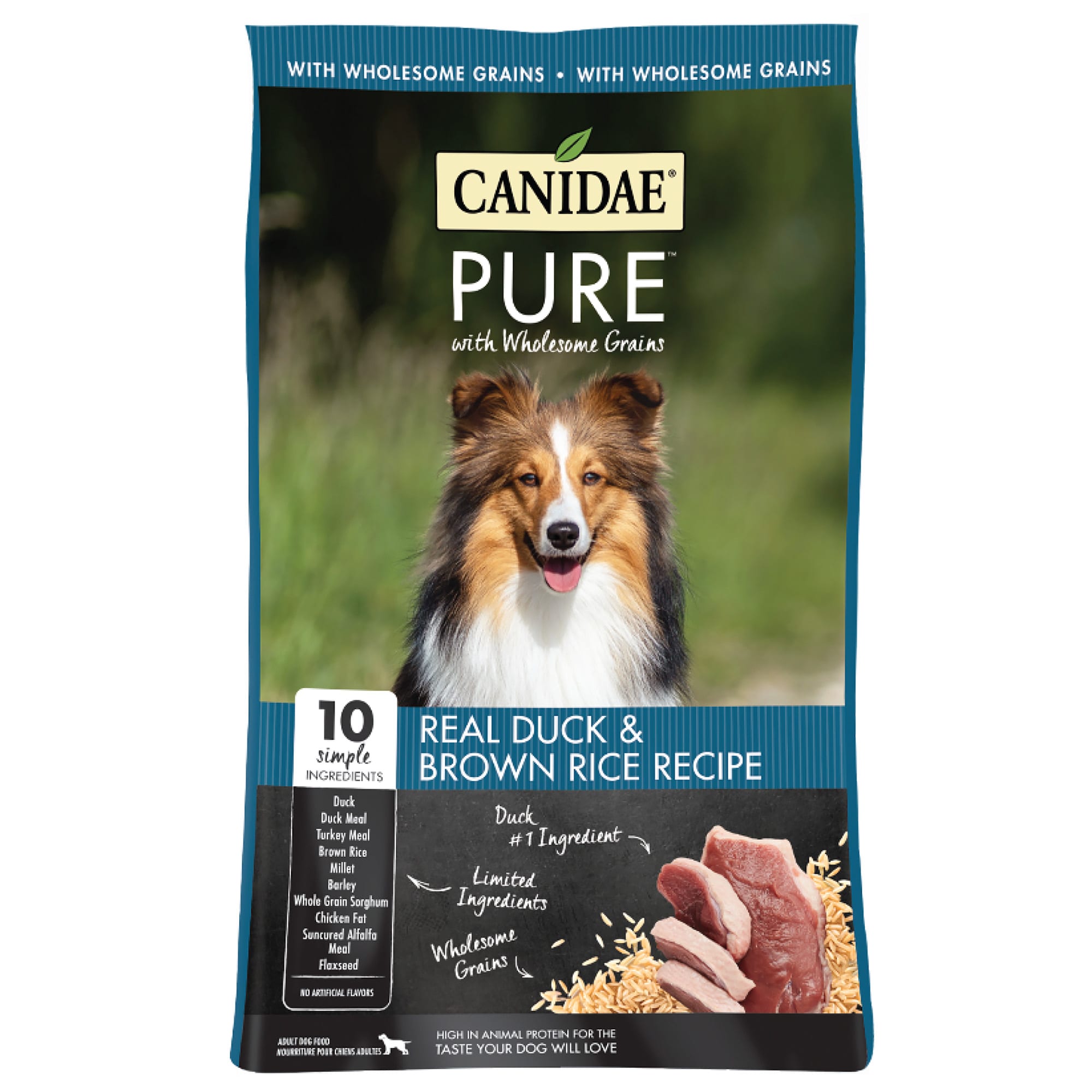 CANIDAE PURE Real Duck & Brown Rice Recipe Dry Dog Food ...