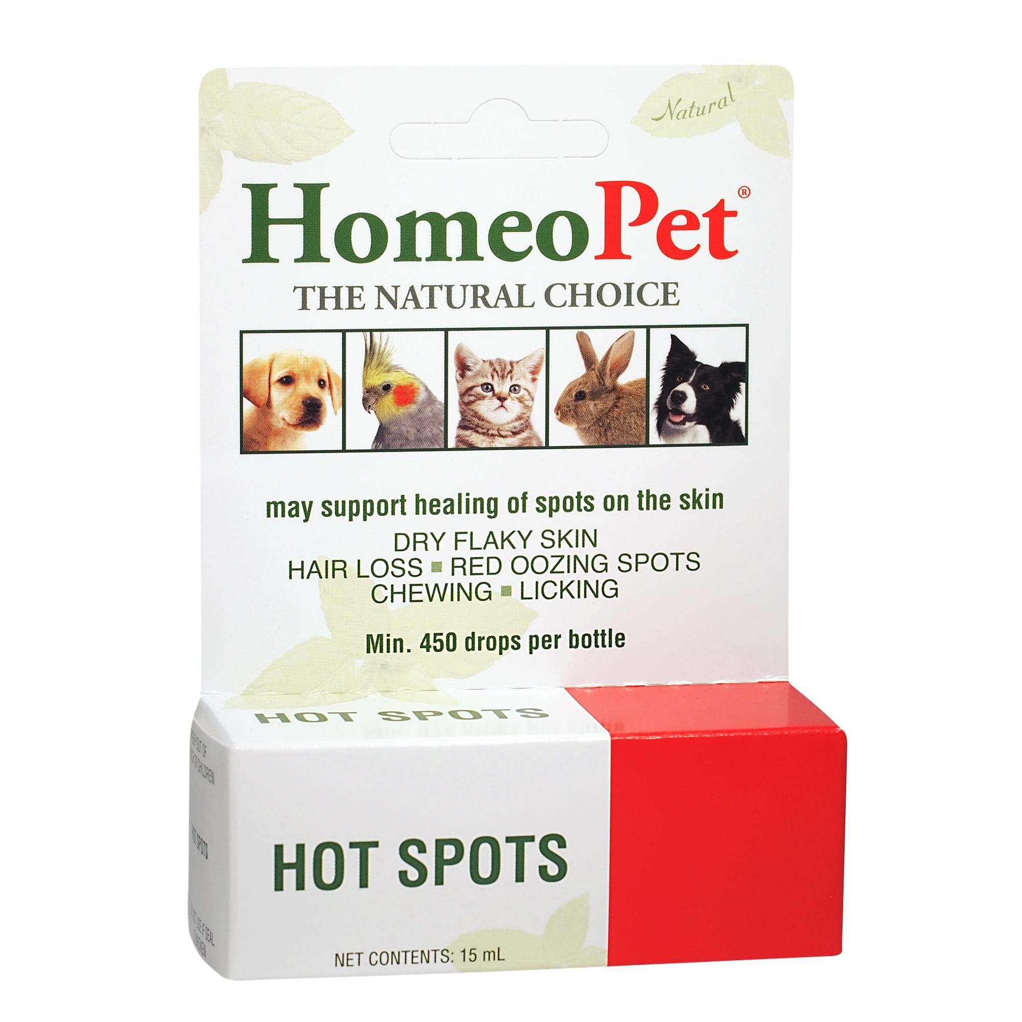 HomeoPet Hot Spots Treatment for Skin Hair Health 0.51 oz