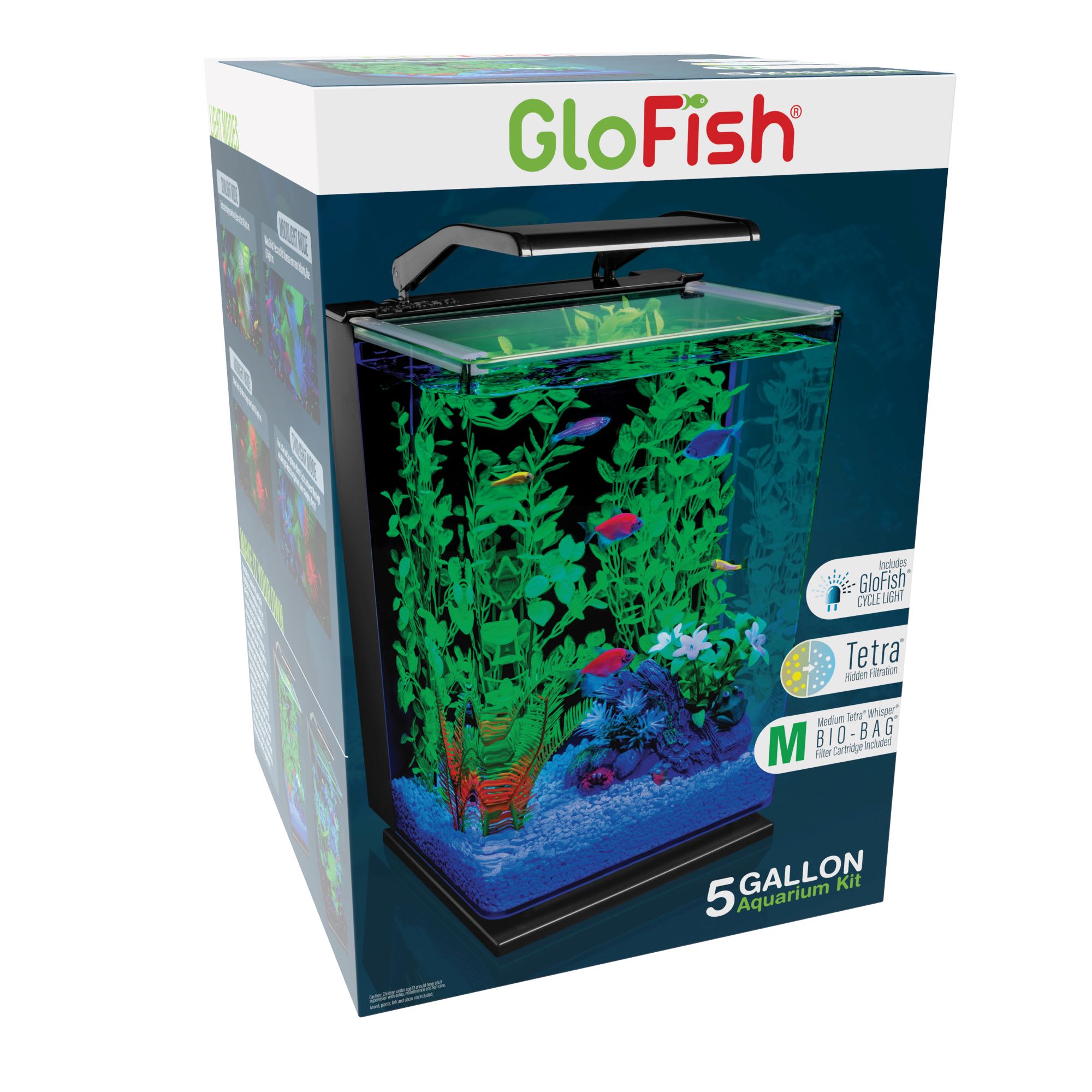 Betta Fish Tank Self Cleaning Glass 2 Gallon Small Aquarium Starter Kits  Desktop Room Decor w/ LED Light Decorations & Whisper Filters Water Pump