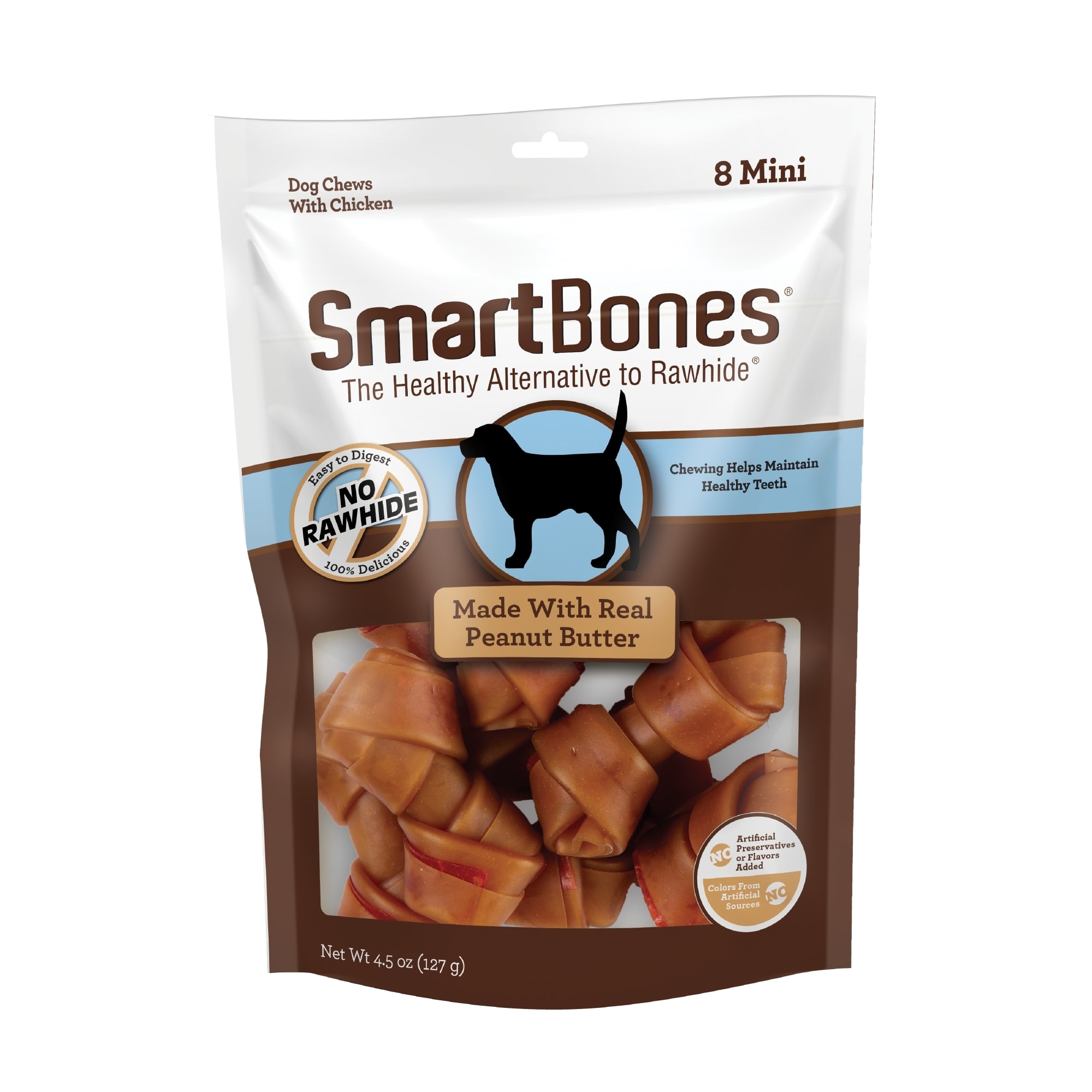 SmartBones Mini Bones Chicken & Peanut Butter No-Rawhide Dog Chews, 4.5 ...