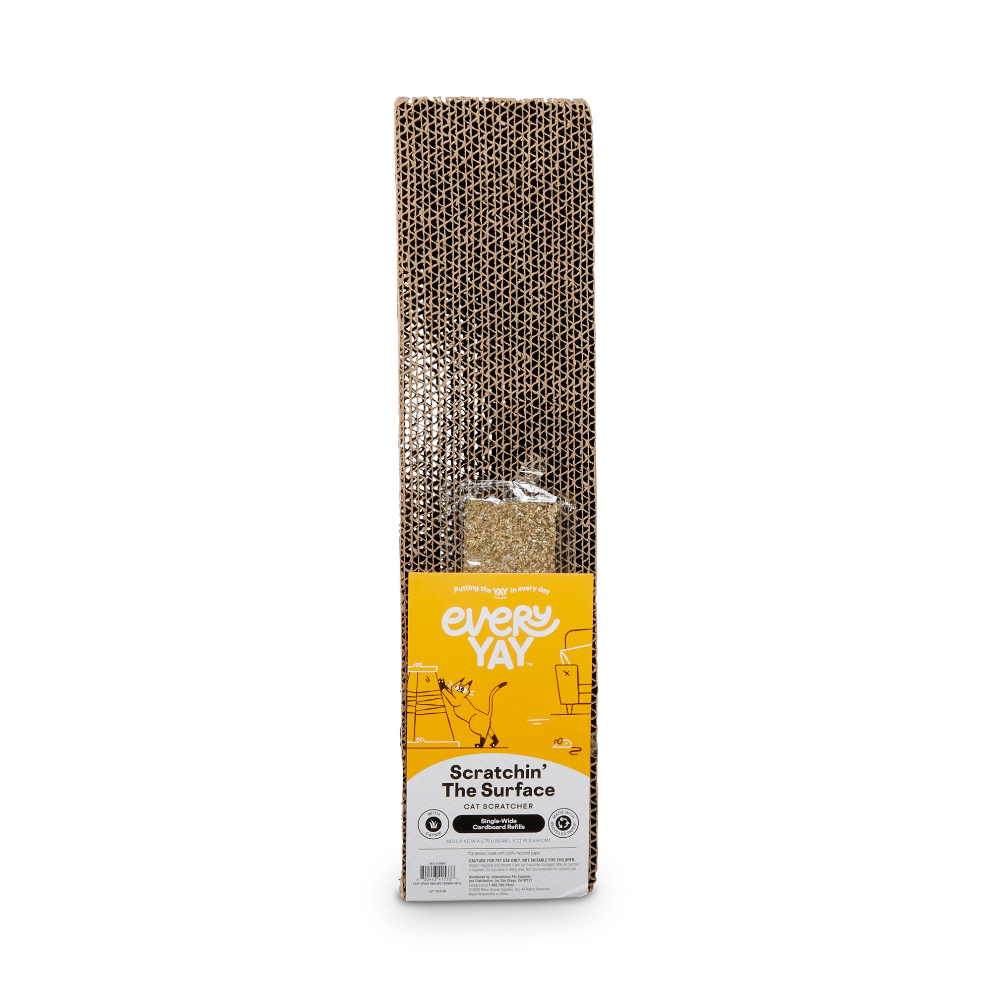 EveryYay Scratchin The Surface Single Wide Cardboard Refills for Cat Scratchers 18.5 L x 4.5 W x 1.75 H Pack of 2