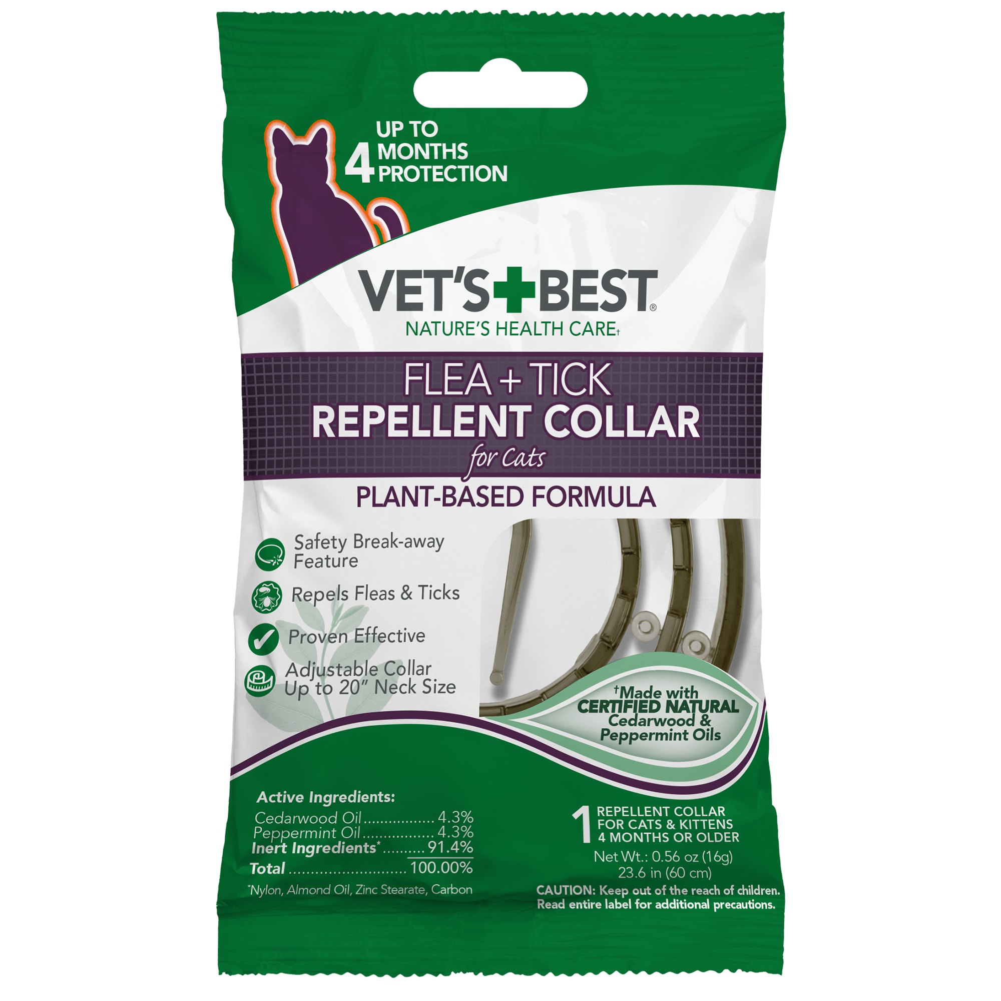 Vet's Best Flea & Tick Repellent Collar for Cats Petco