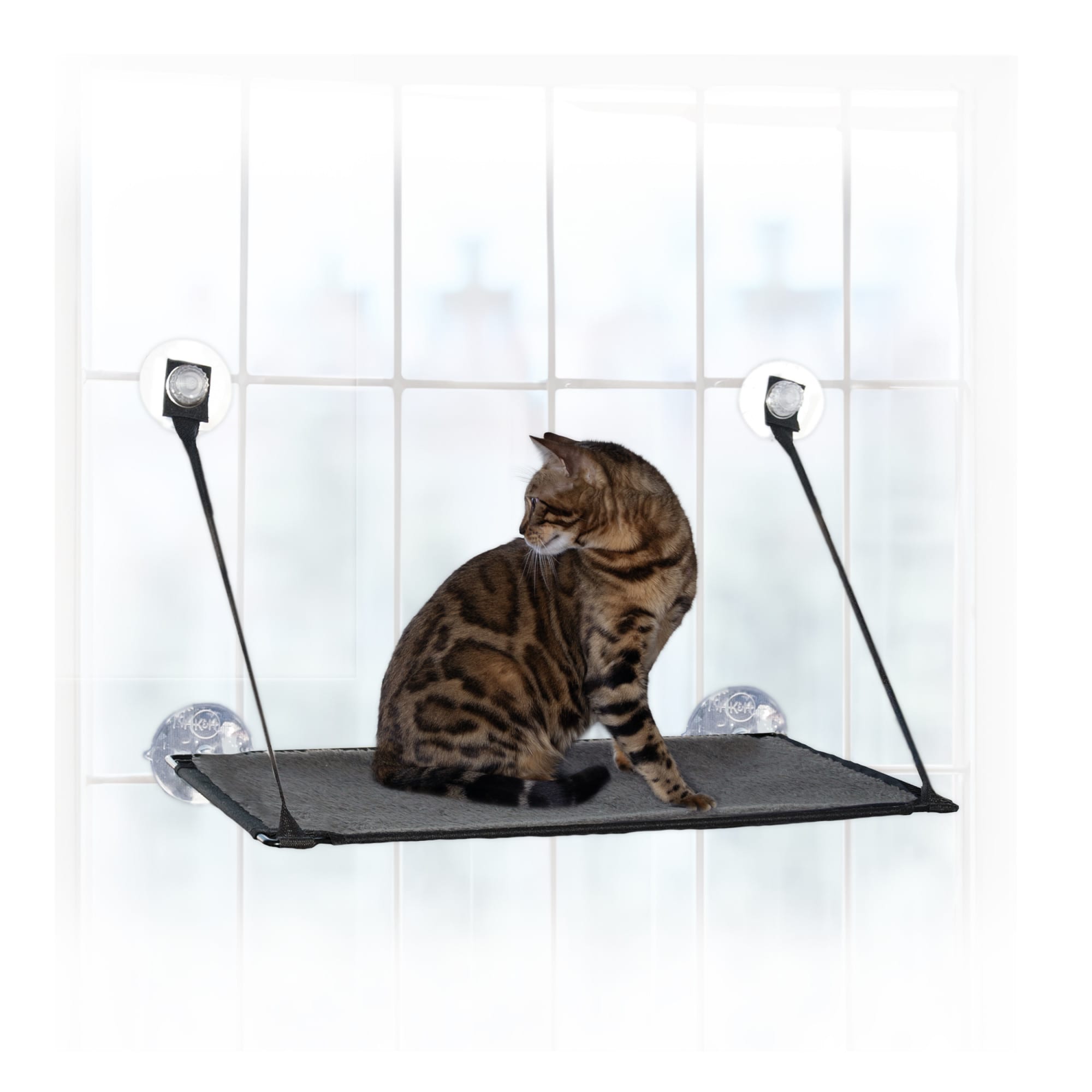 K\u0026H EZ Mount Grey Window Kitty Sill, 12 