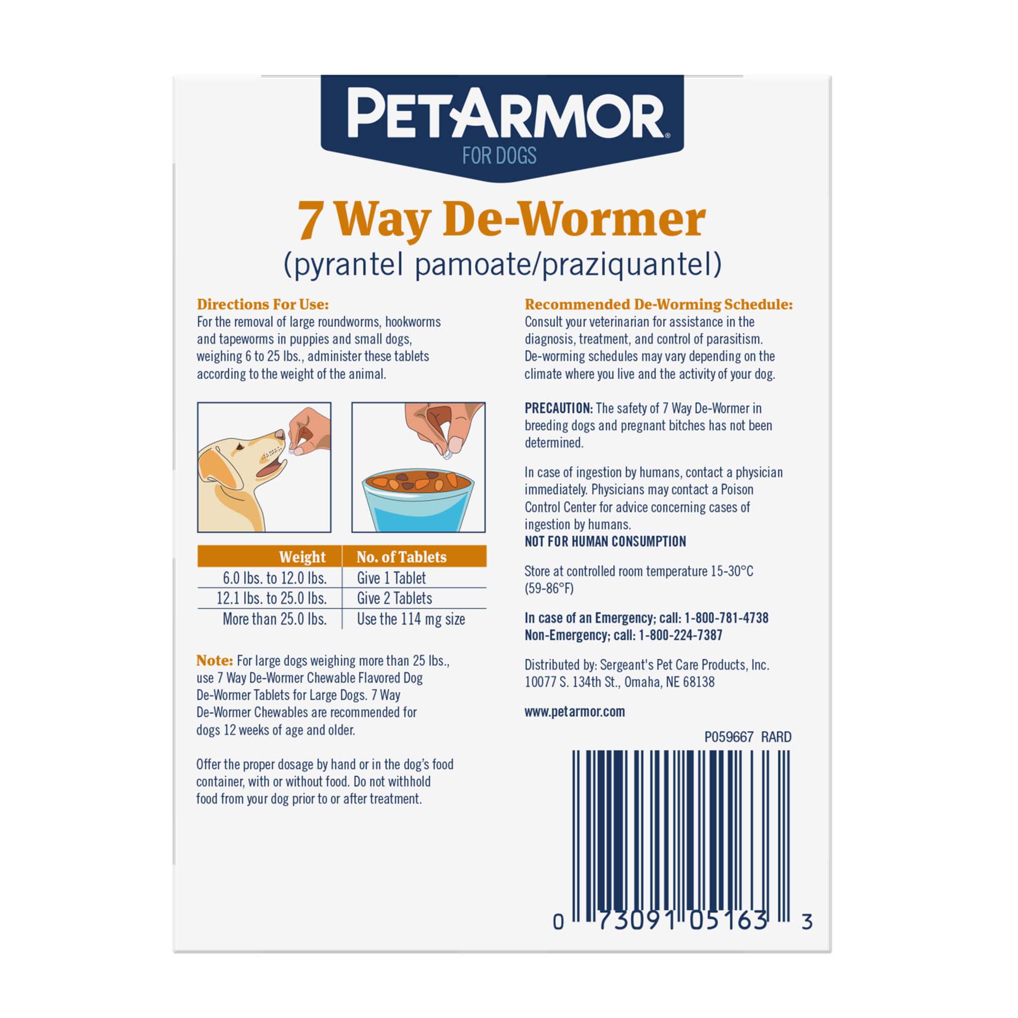 Petarmor 7 way store dewormer large dogs