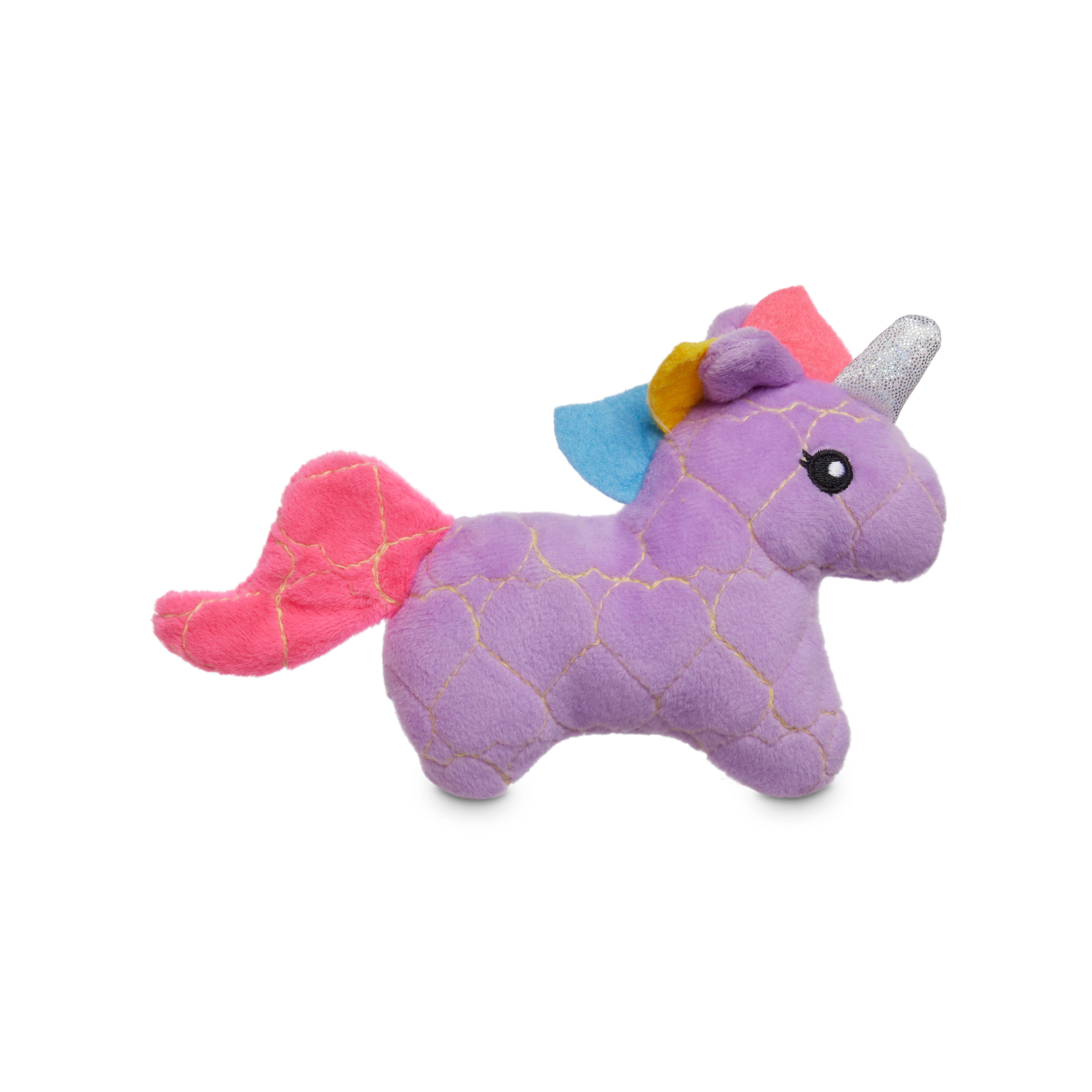 Leaps & Bounds Ruffest & Tuffest Unicorn Tough Plush Dog Toy with ...