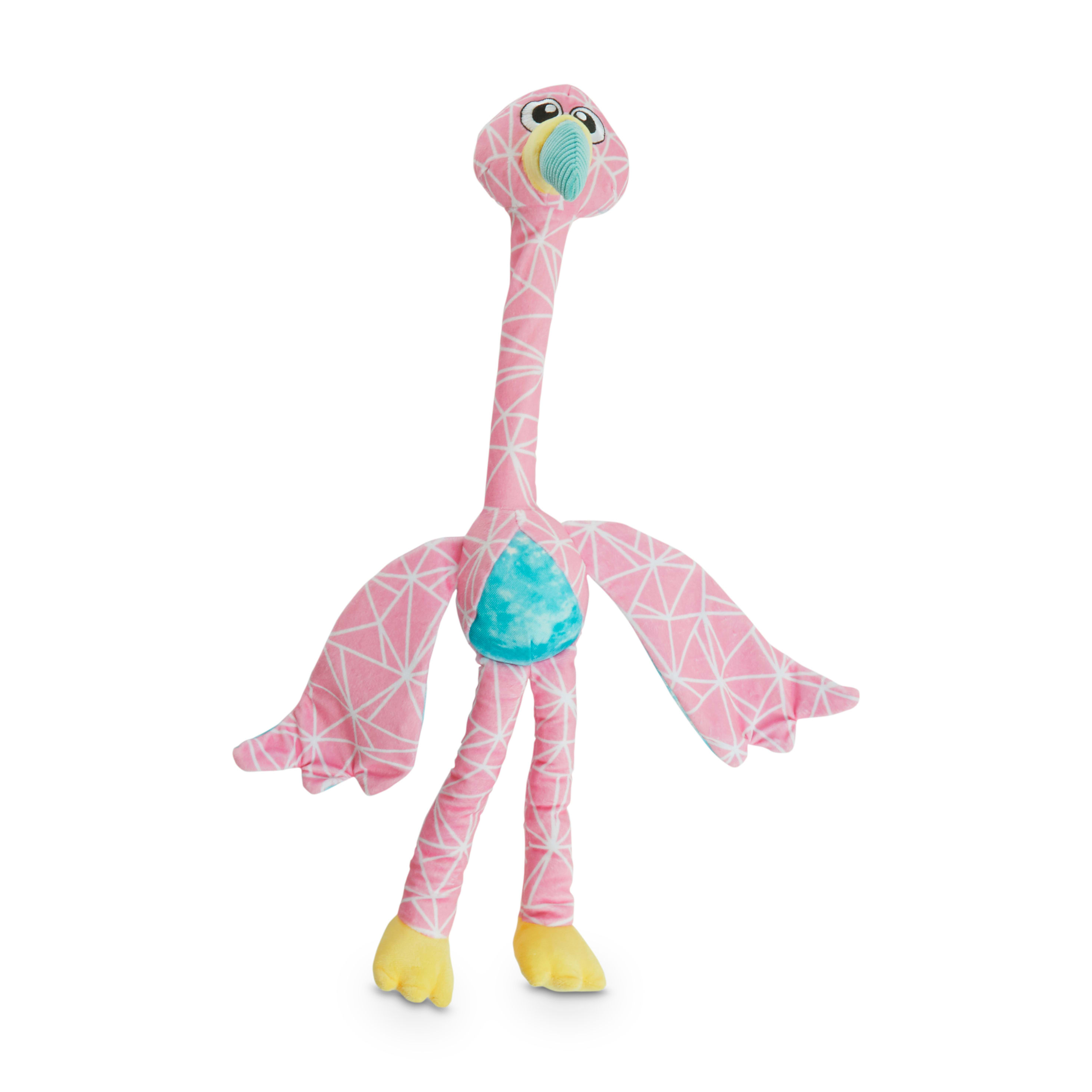 flamingo dog toy with rope legs